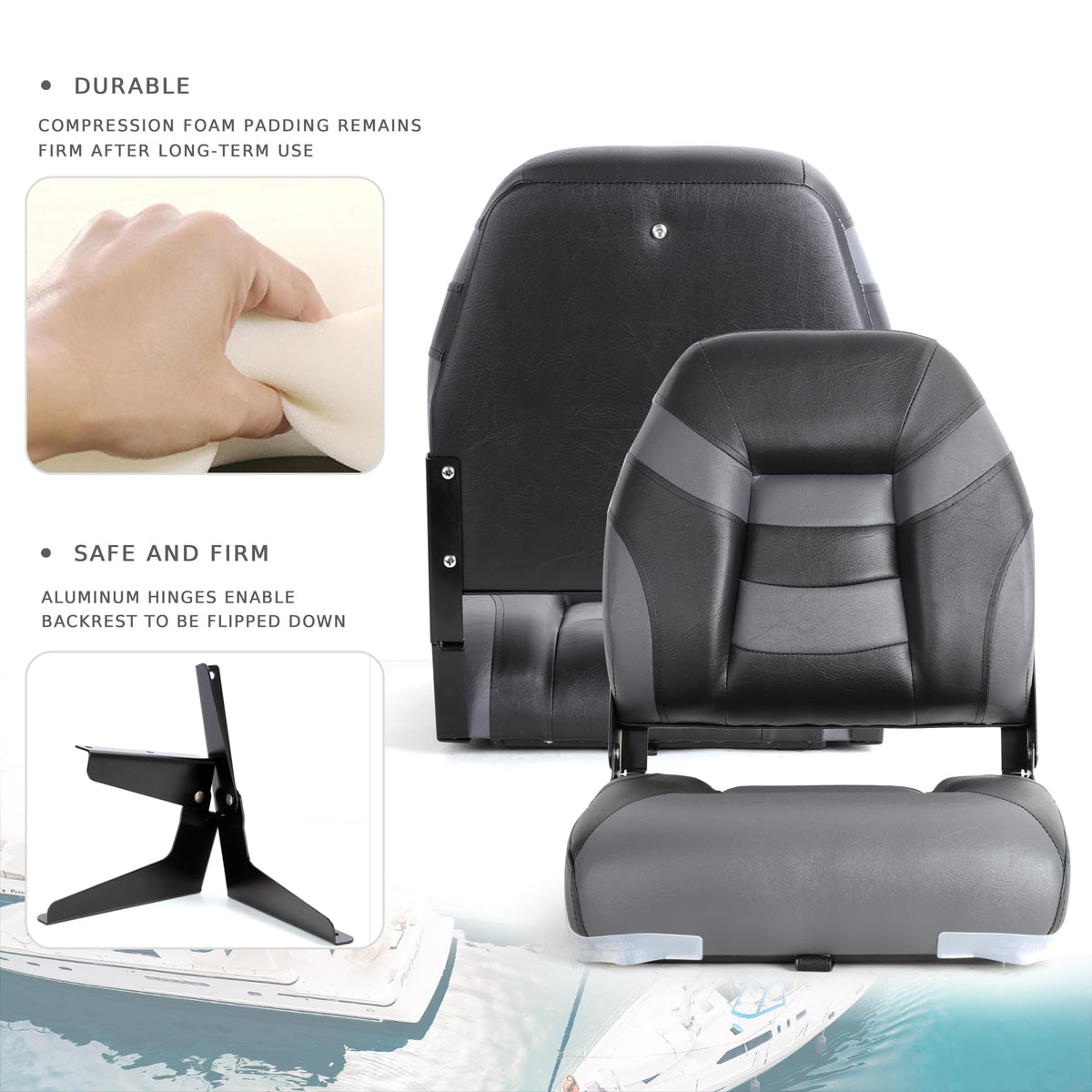 Low Back Folding Boat Seat 2 Pack C6689