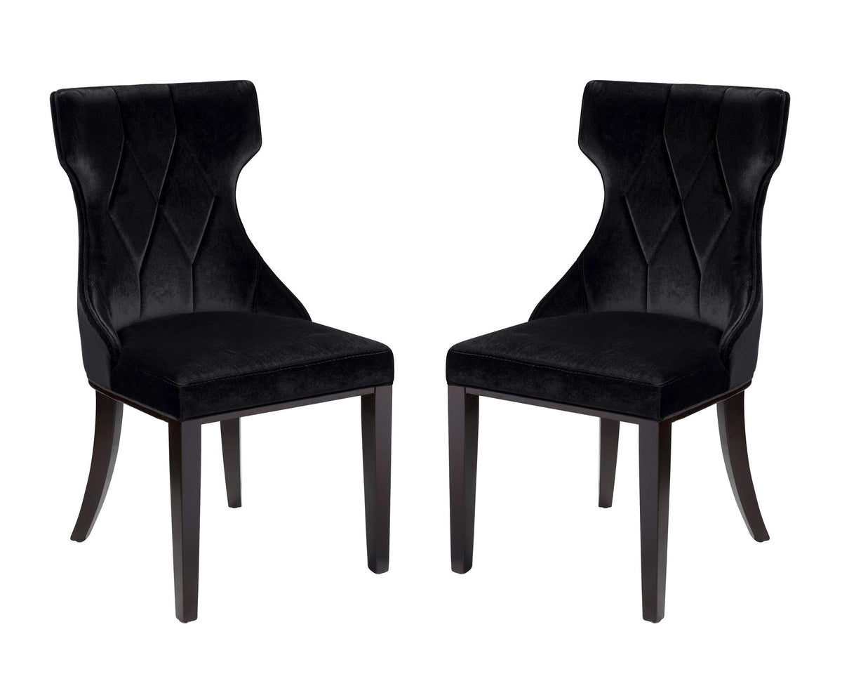 Black Upholstered Dining Chairs Set of 2 Beech Wood D594266