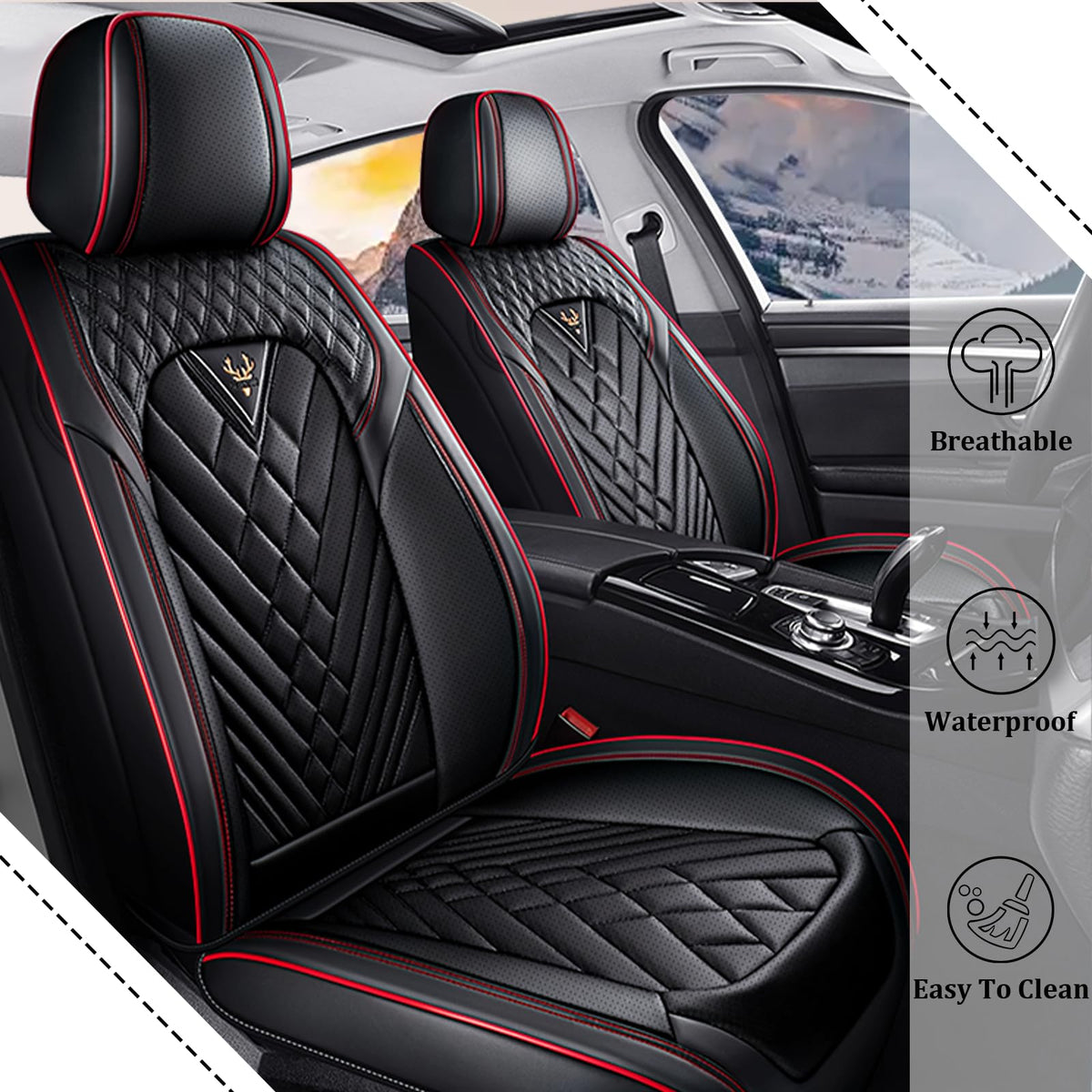 Waterproof Nappa Leather Full Set Car Seat Covers X271554