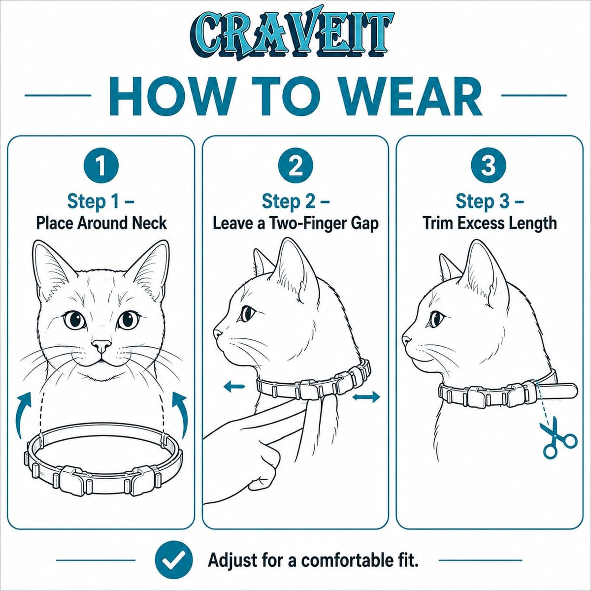 Natural Flea and Tick Collar for Cats, 4 Pack H650