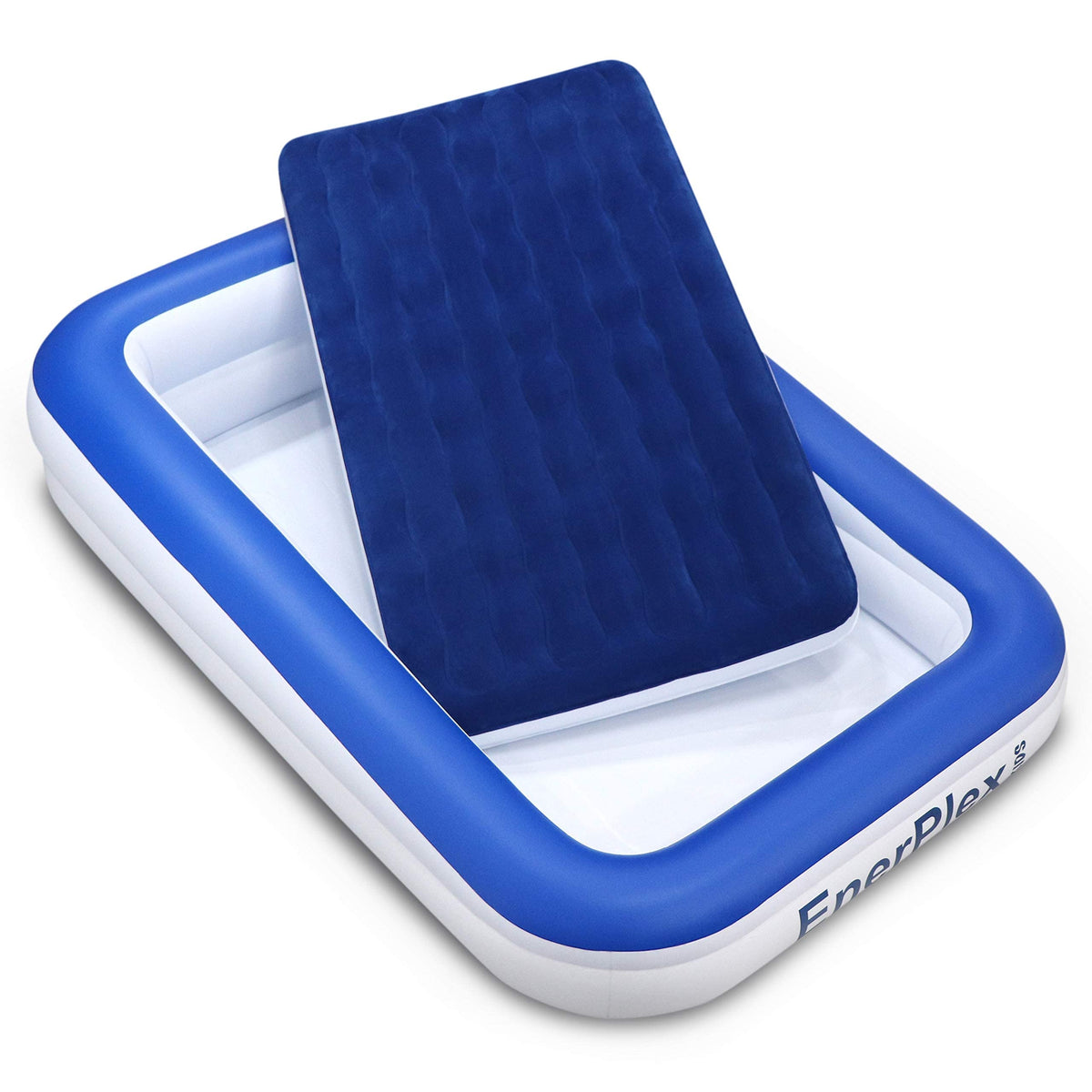 Kids Inflatable Travel Bed with High Speed Pump, Blue D2619