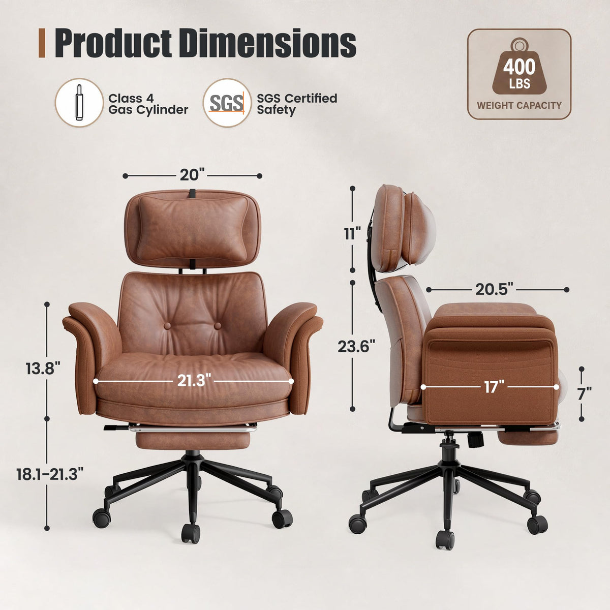 Brown Criss Cross Office Chair with Flip-Up Armrests and Headrest X784