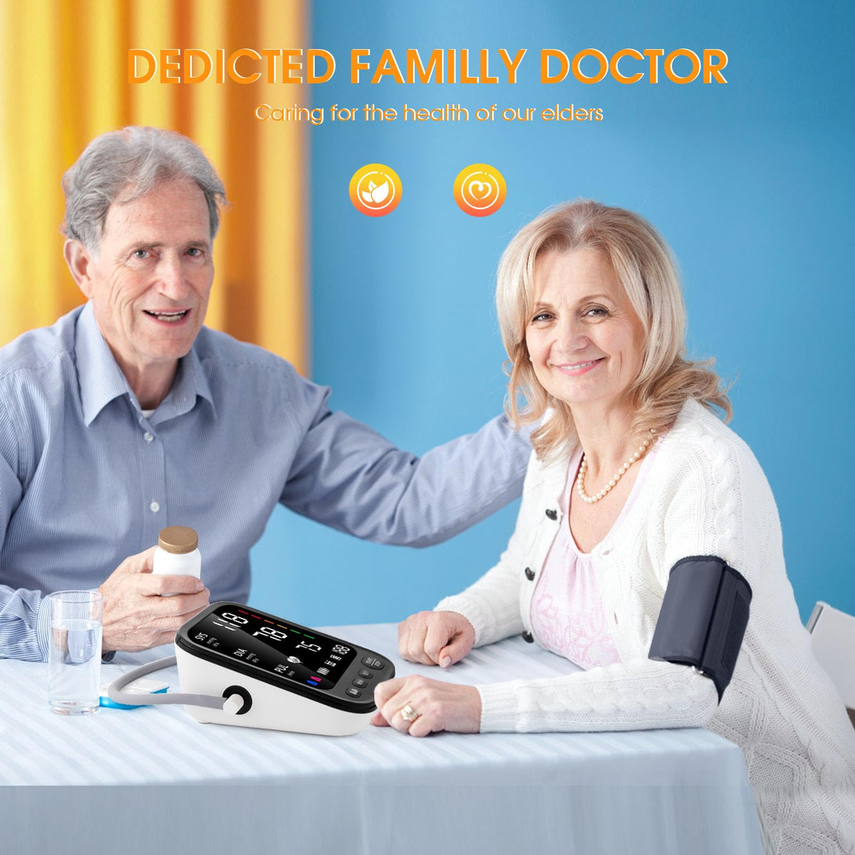 Automatic Upper Arm Blood Pressure Monitor with Adjustable Large Cuff Q2412