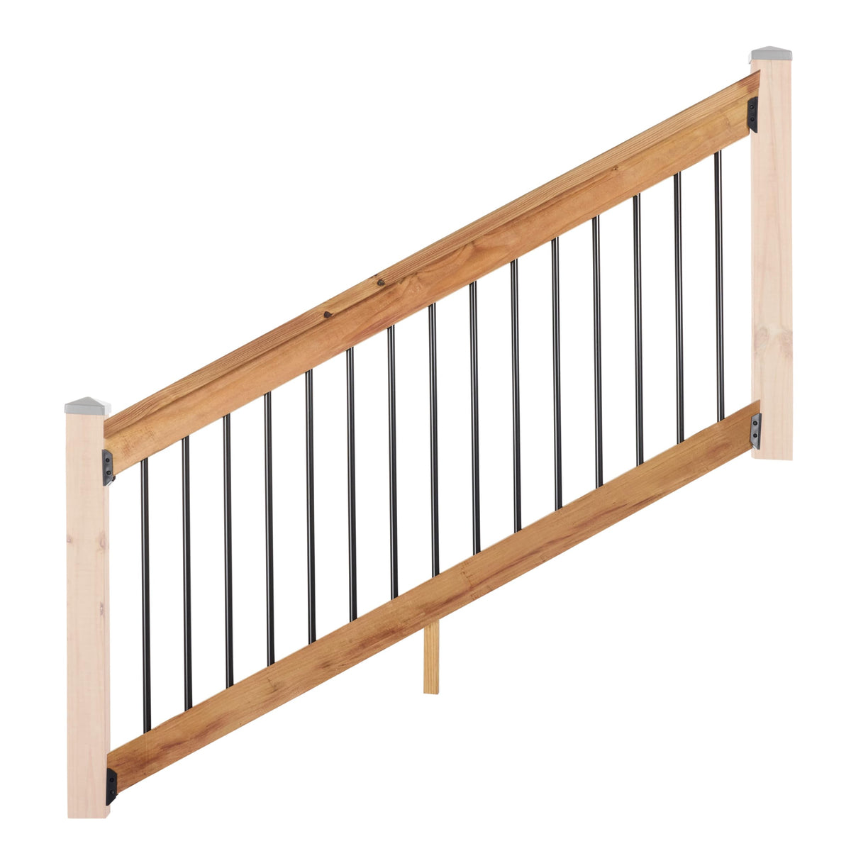 6 ft. Southern Yellow Pine Stair Rail Kit with Black Balusters Q34910