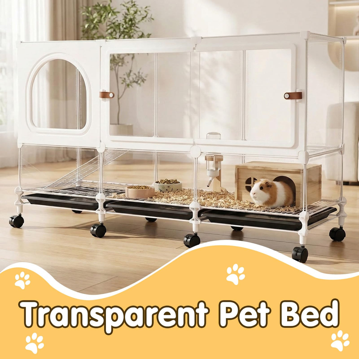 2-Tier Pet House Cage with Pull Out Tray Q29805