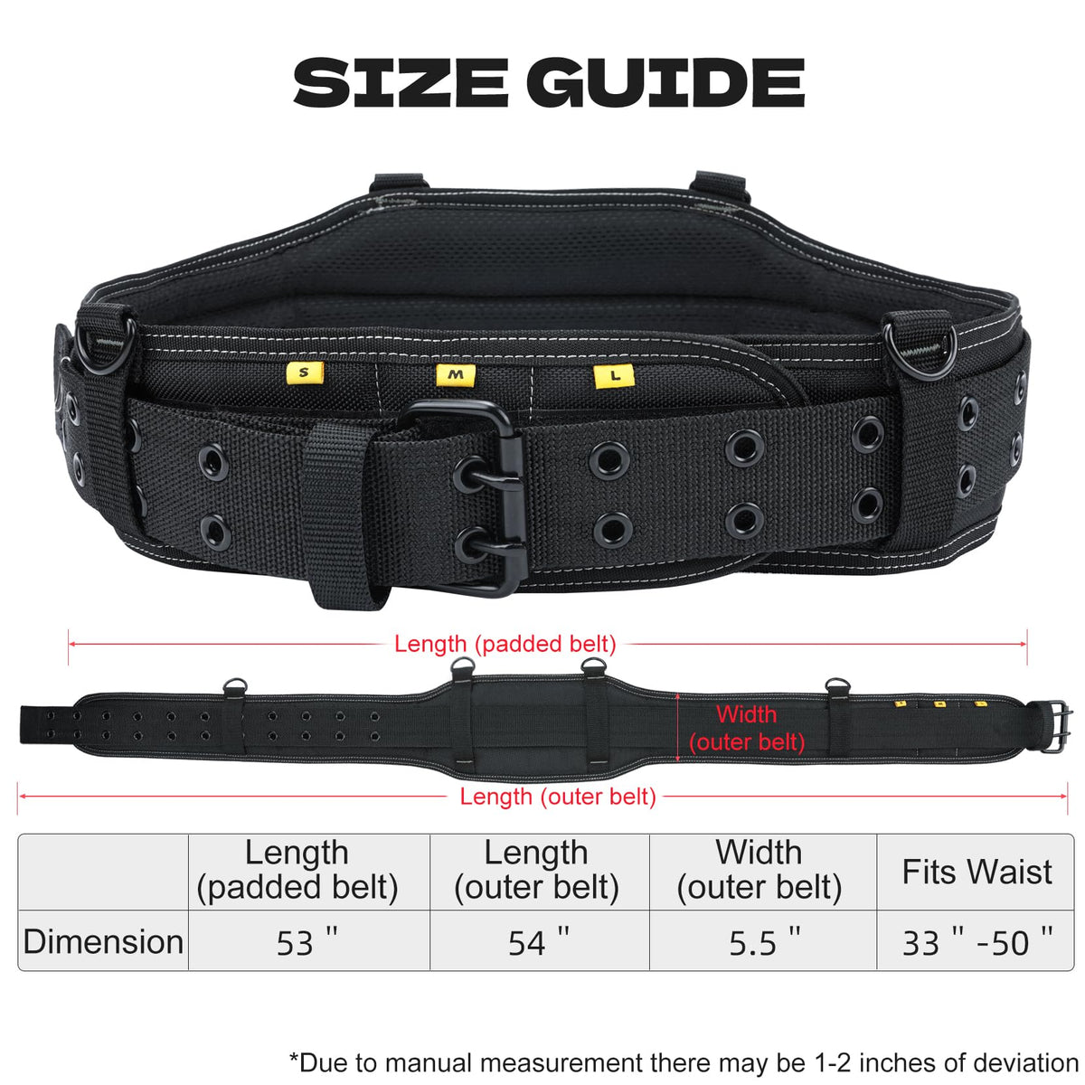 Tool Belt with Suspenders 32 Pockets 34"-48" Waist V353