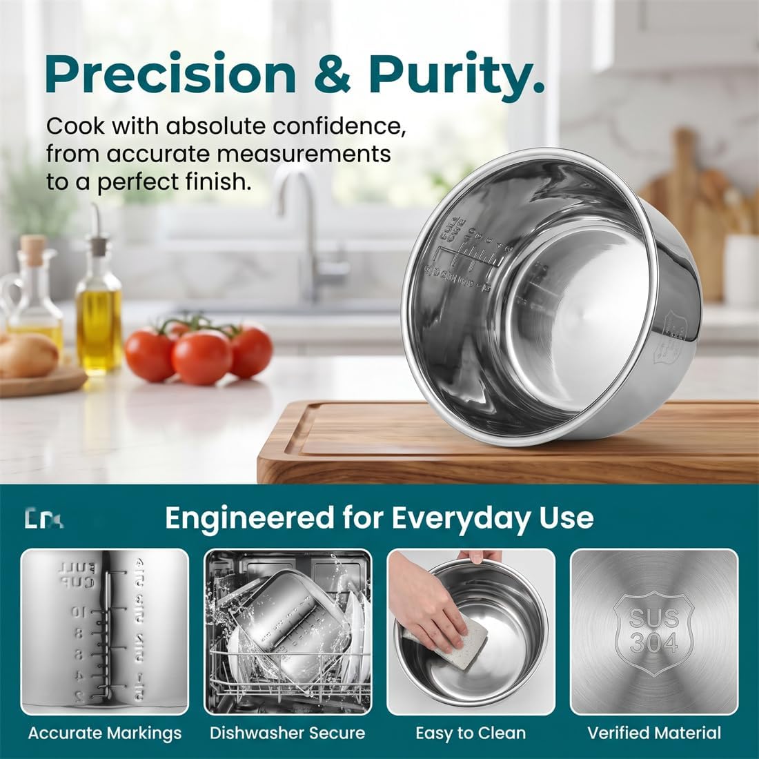 Stainless Steel 3L Rice Cooker Inner Pot N56781