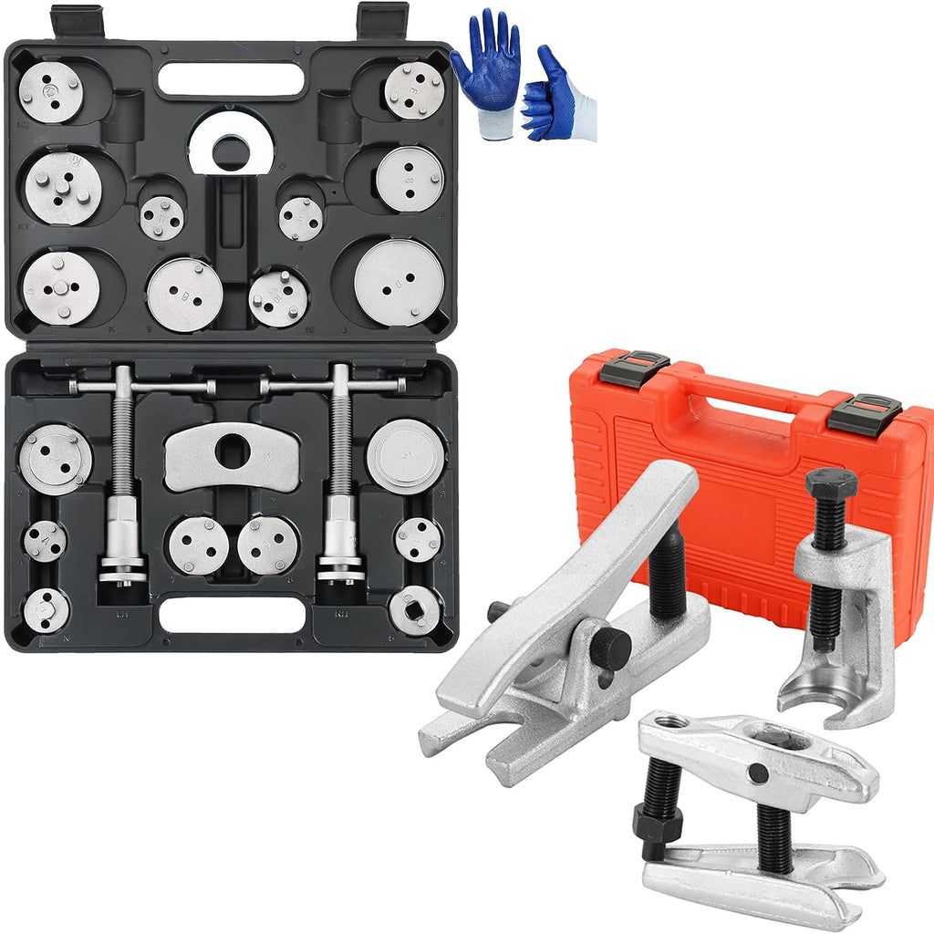 Heavy Duty Disc Brake Caliper Tool Set & Ball Joint Separator Tool Kit S19680