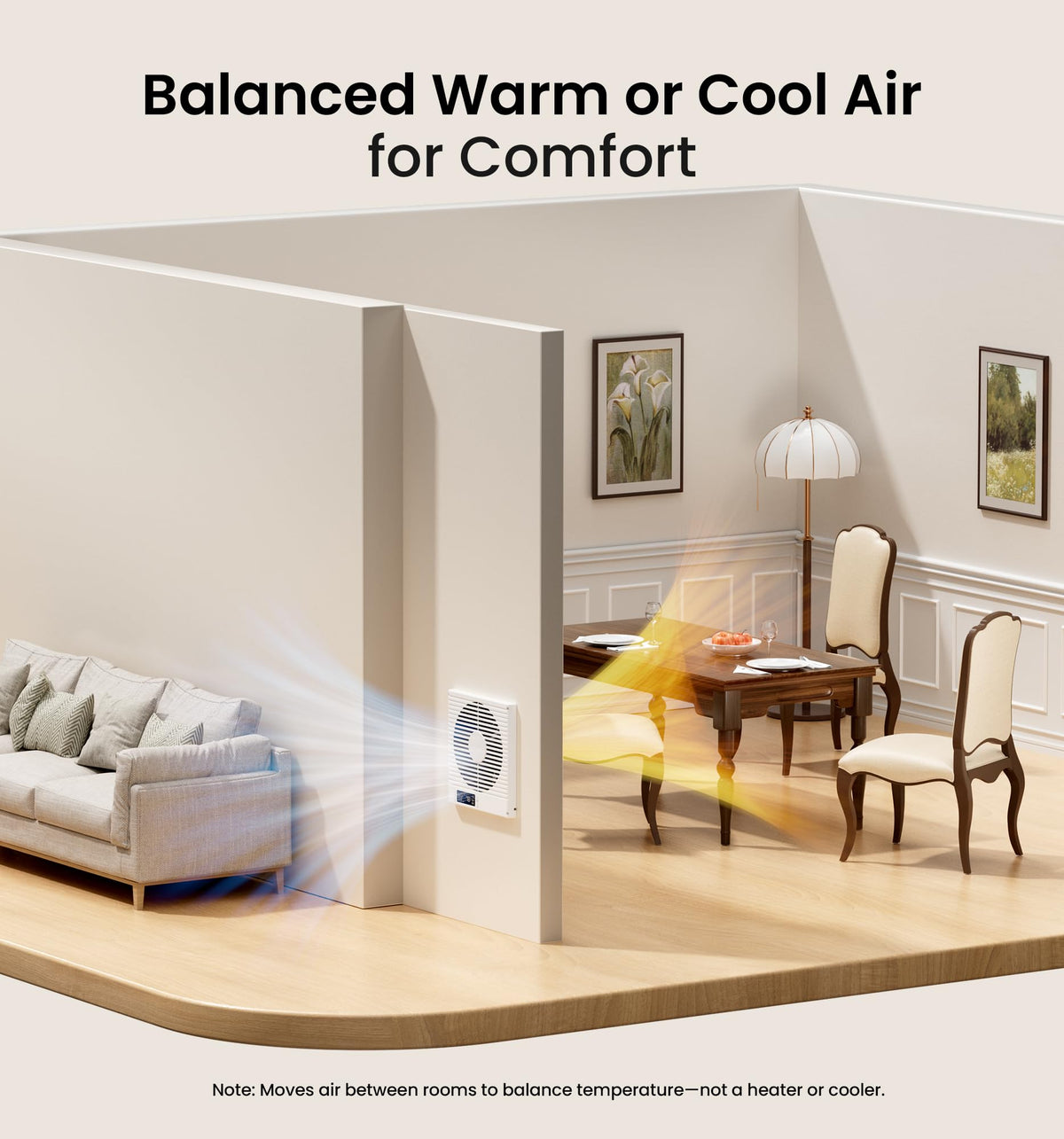 8" Room to Room Ventilation Fan with Remote M550