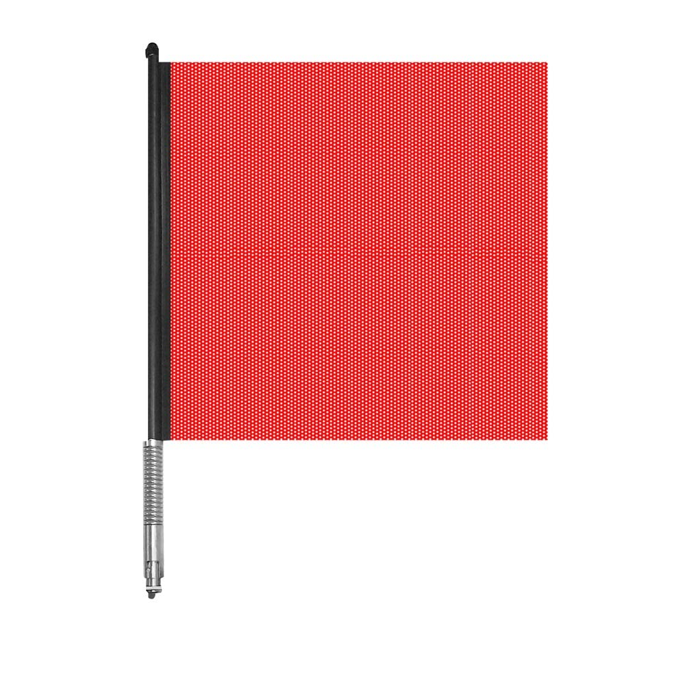 Red 18" x 18" Jersey Mesh Flag with Aluminum Rod & Stainless Steel Spring J4236