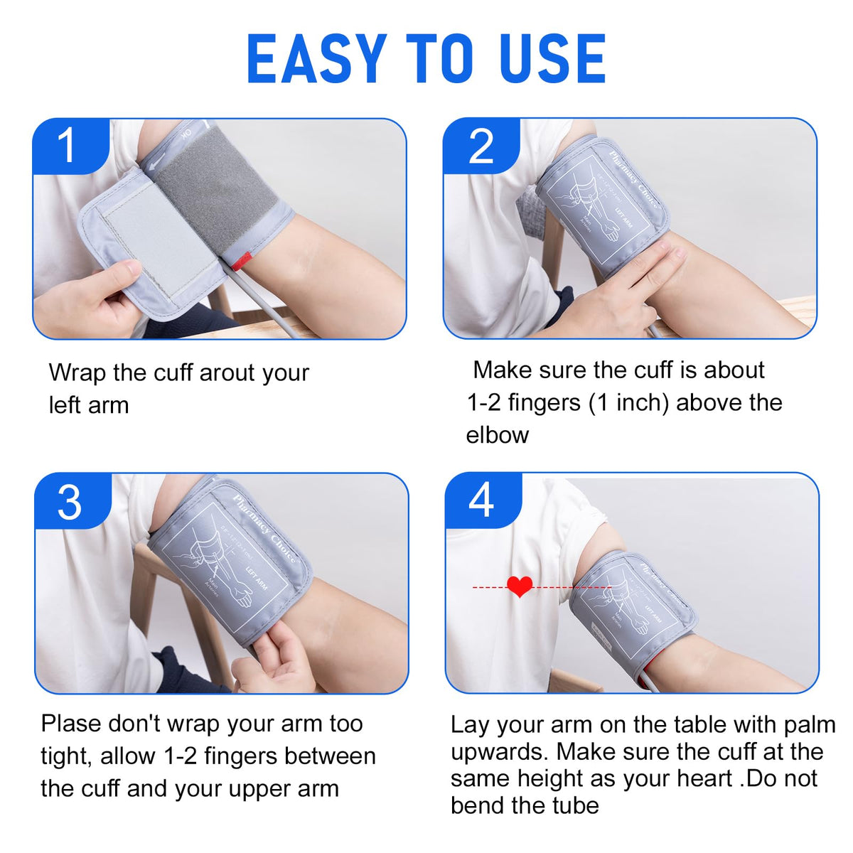 Large Blood Pressure Cuff with 8 Connectors (8.7"-16.5") Y781