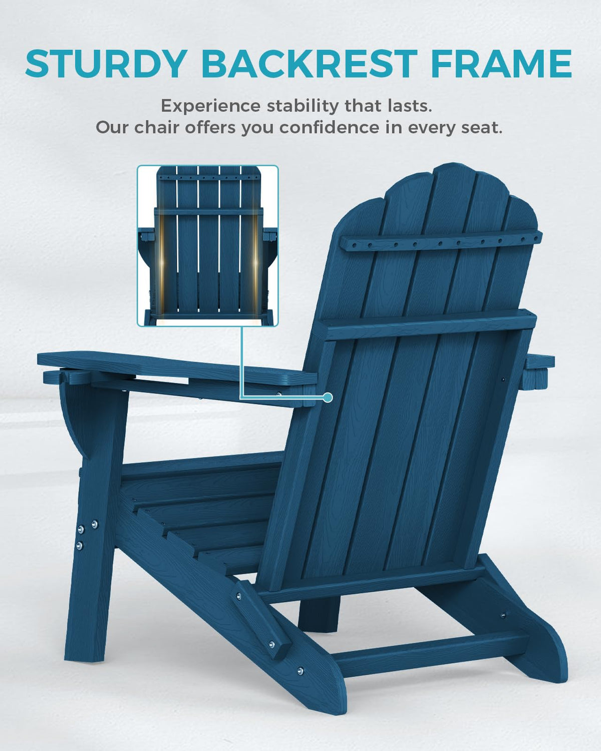 Folding Adirondack Chairs Set of 4 with 2 Cup Holders X227530