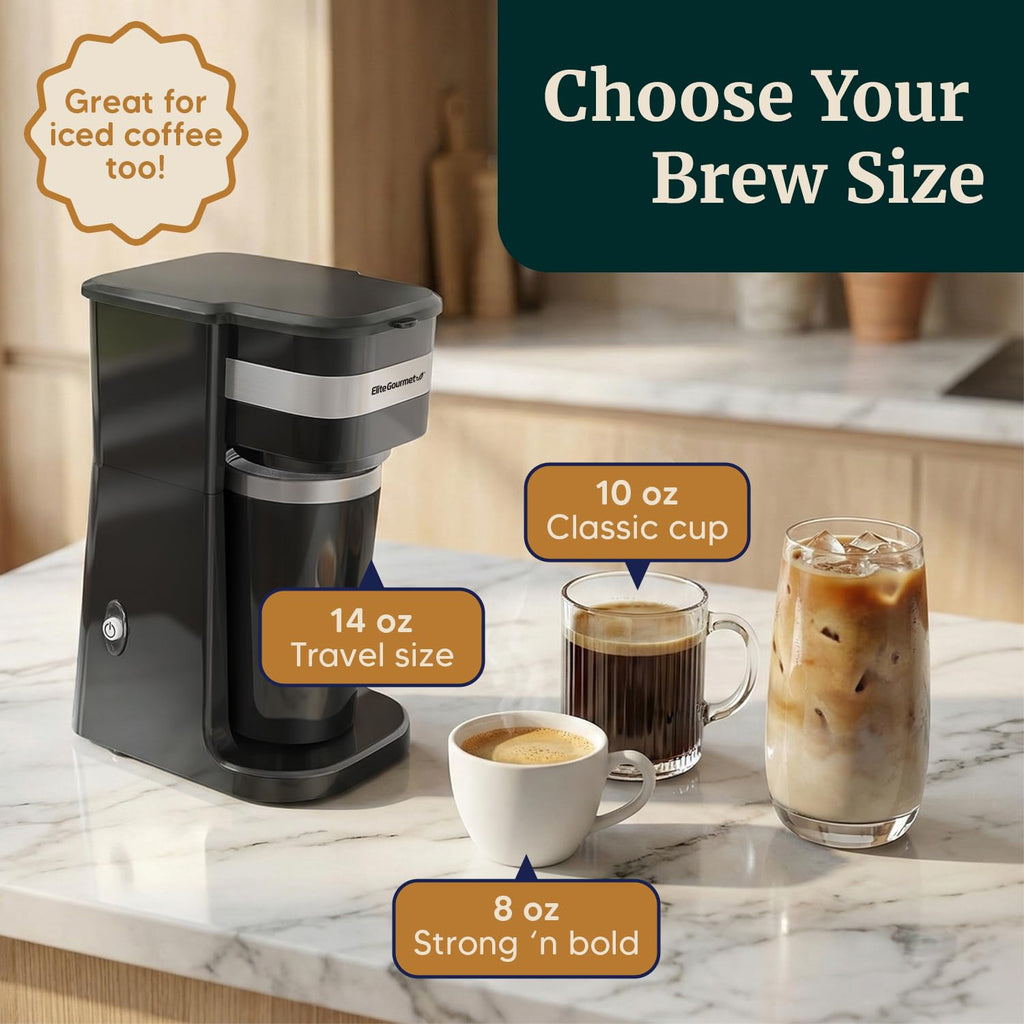 Black Single-Serve Compact Coffee Maker P191517