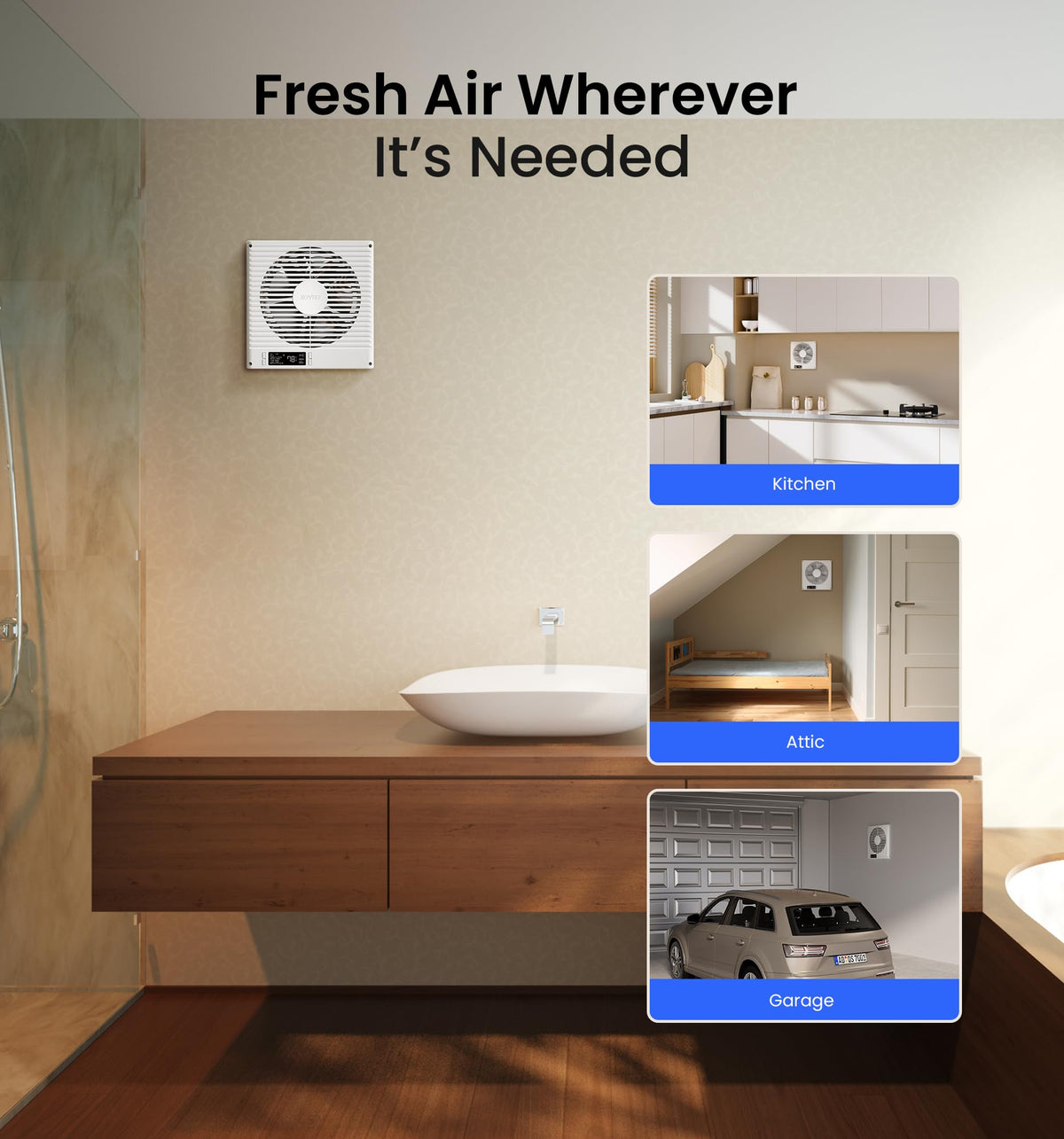 8" Room to Room Ventilation Fan with Remote M550