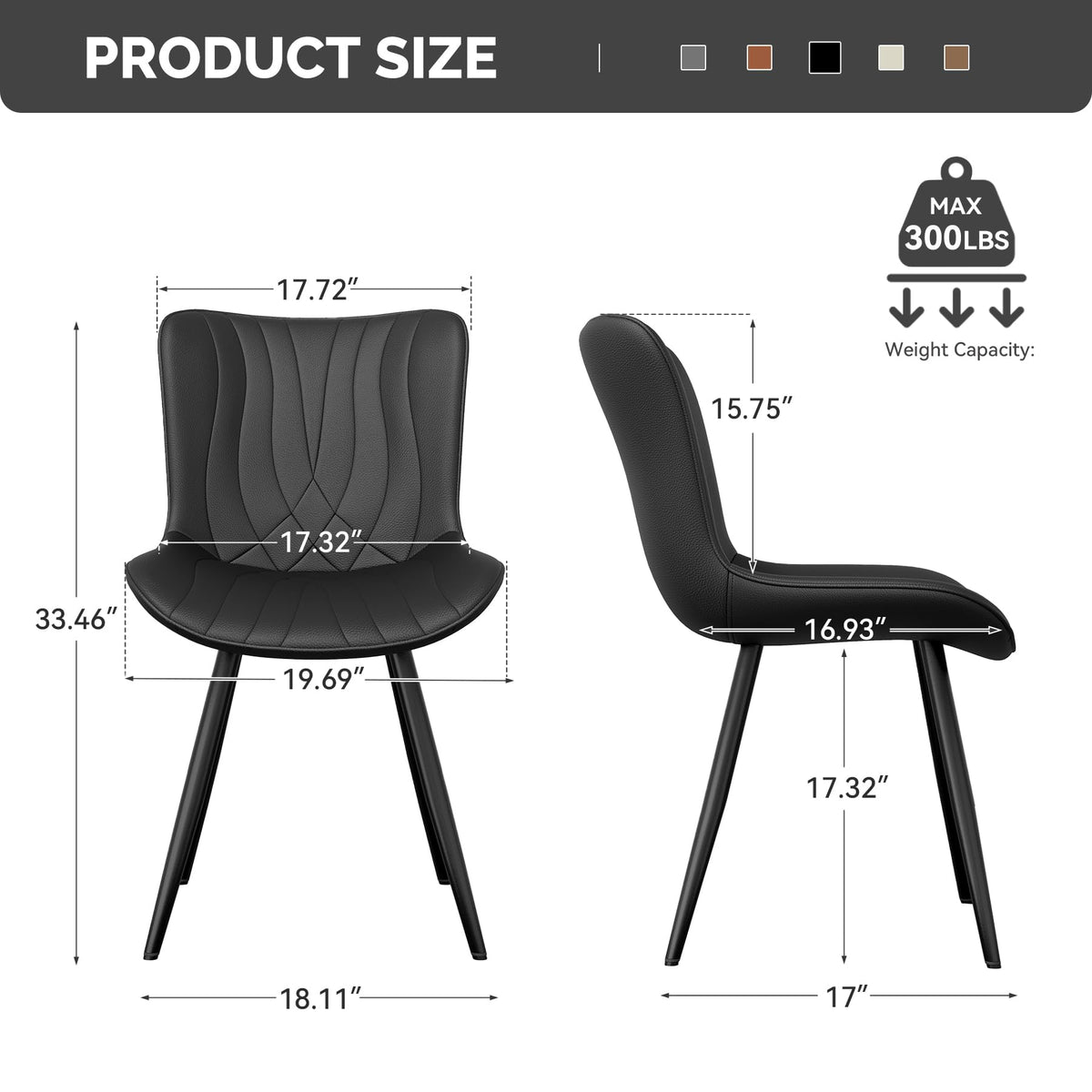 PU Leather Dining Chair Set of 4 X37275