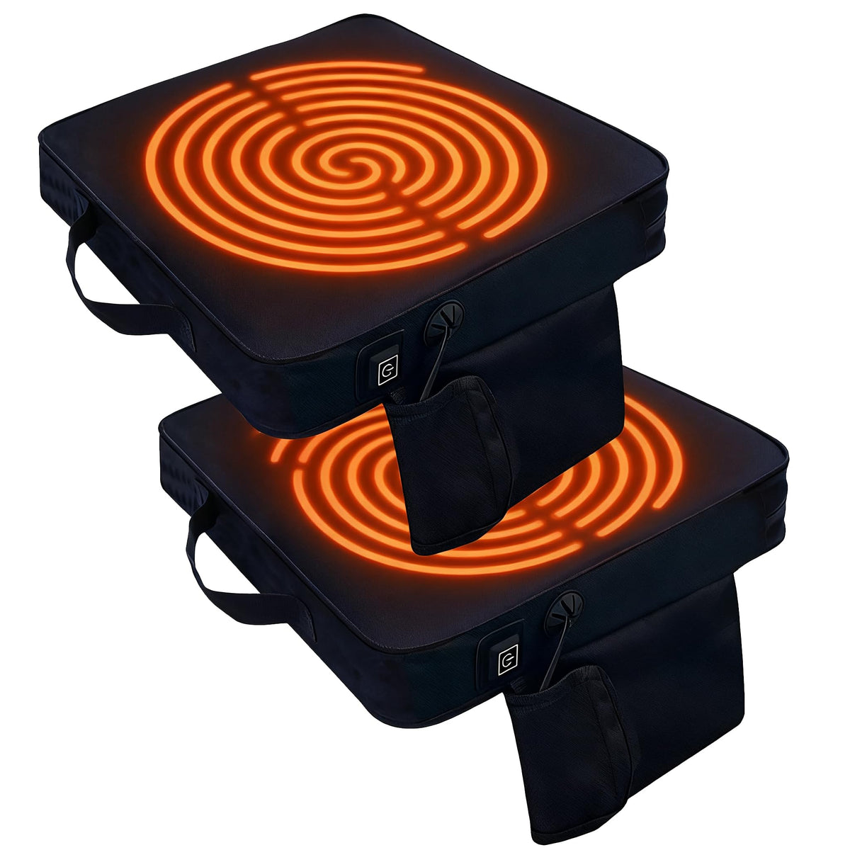 Black 2 Pack Heated Stadium Seat Cushions W844512