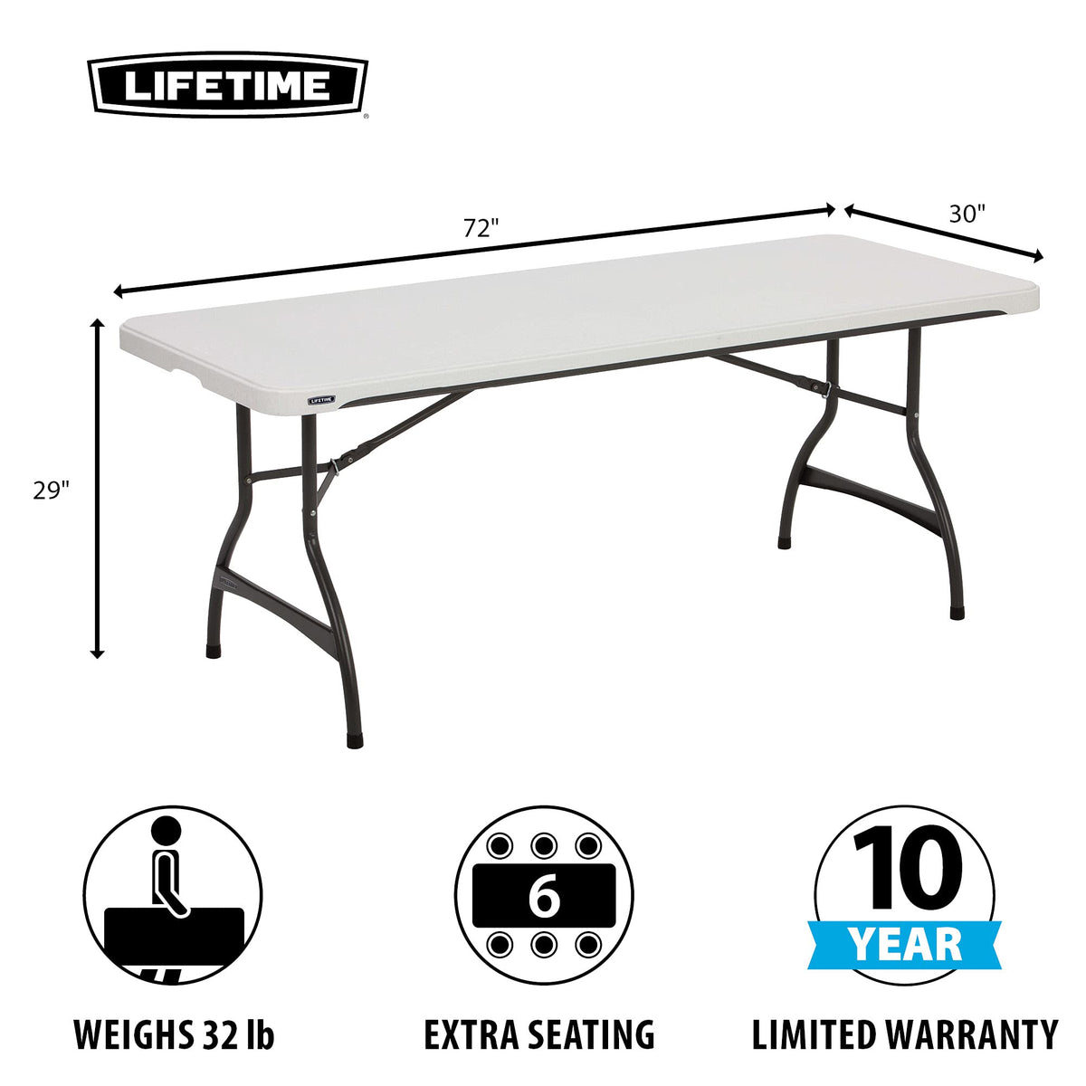 White Stackable Folding Table D989183
