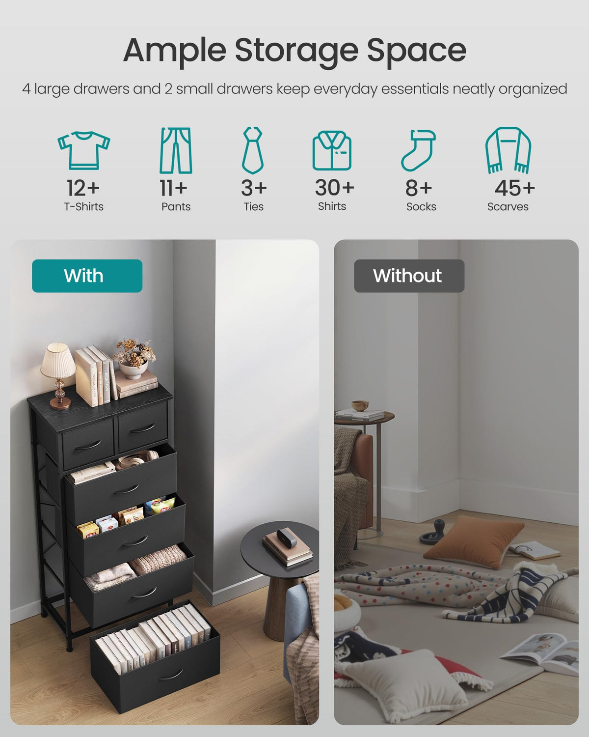 Tall Dresser with 6 Fabric Drawers C518264