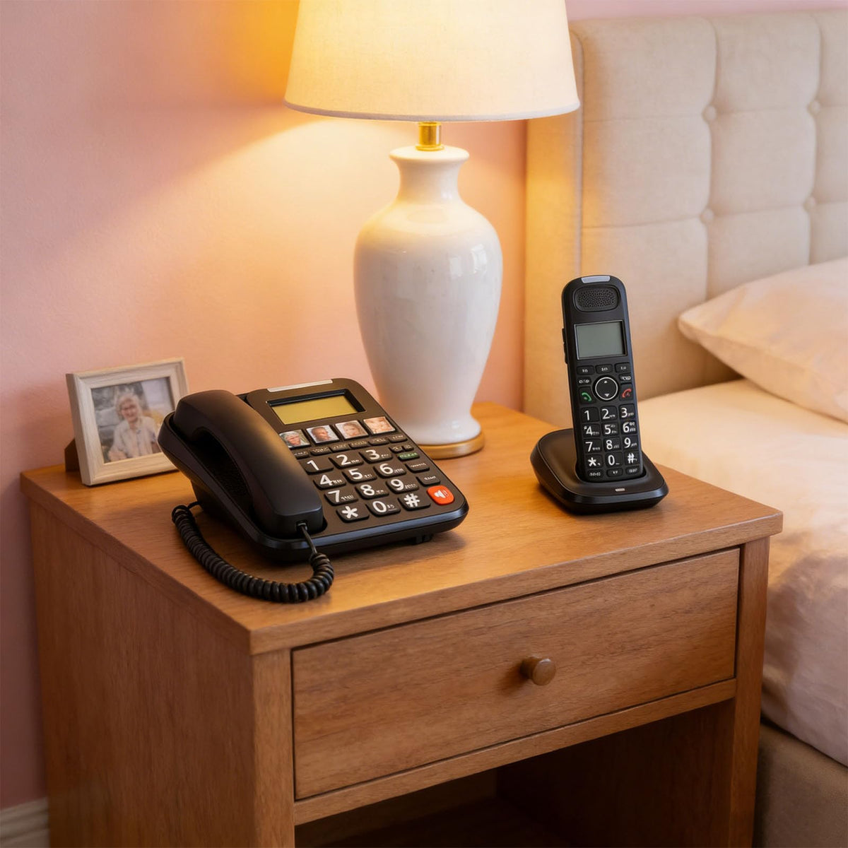 Expandable Corded/Cordless Phone System with Big Buttons Y53243