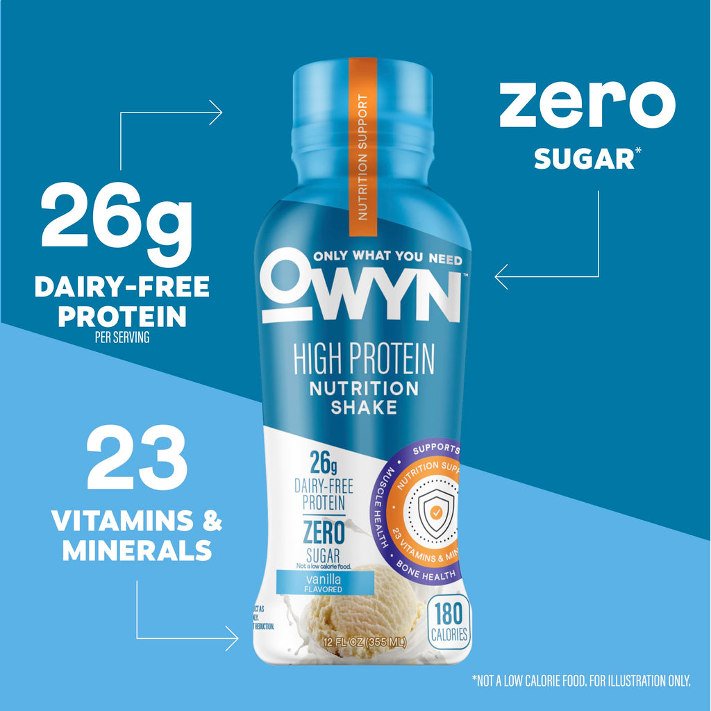 26g High Protein Shake, Vanilla Flavored, 12 Ct H84969