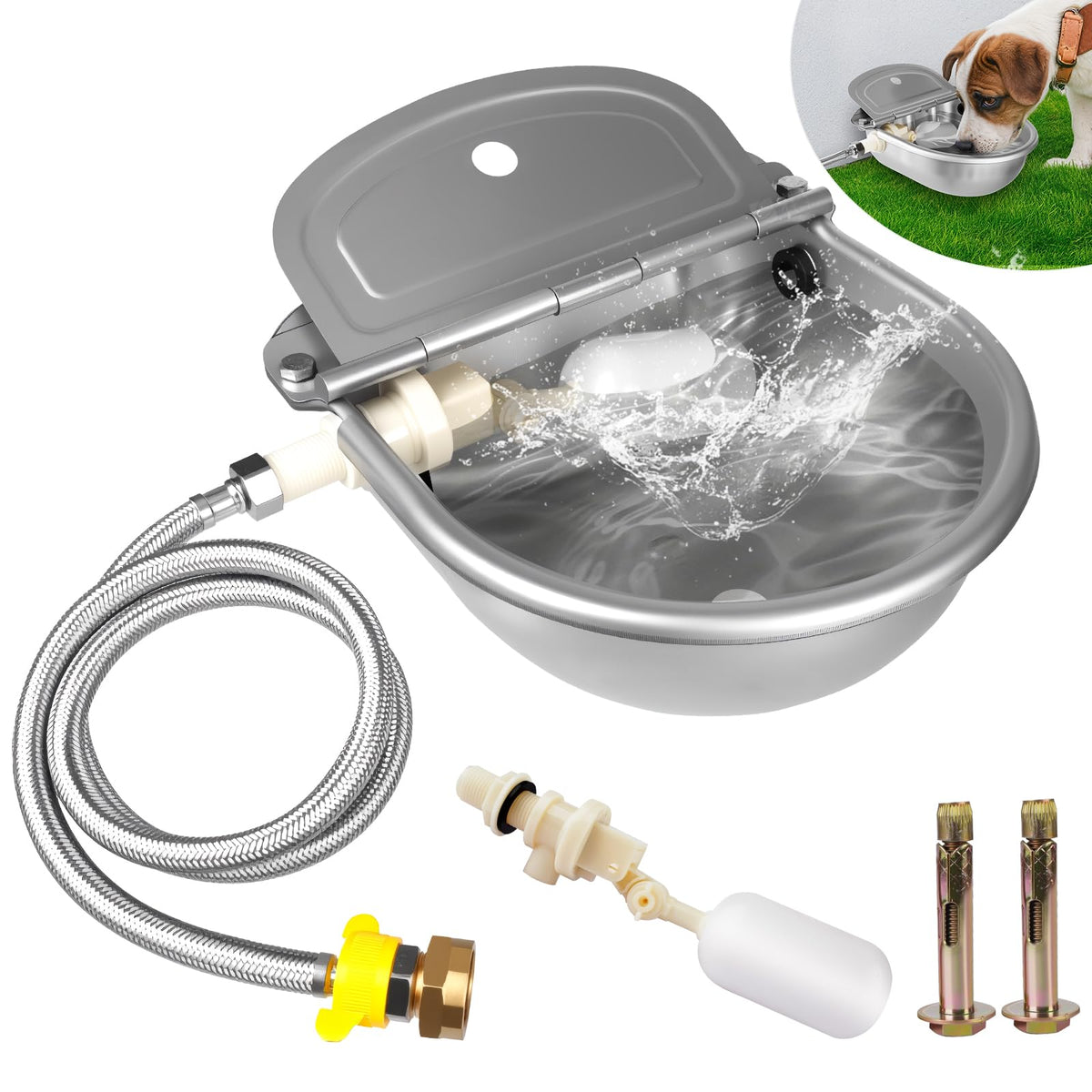 Automatic Chicken Waterer 304 Steel Poultry Water Dispenser U2937