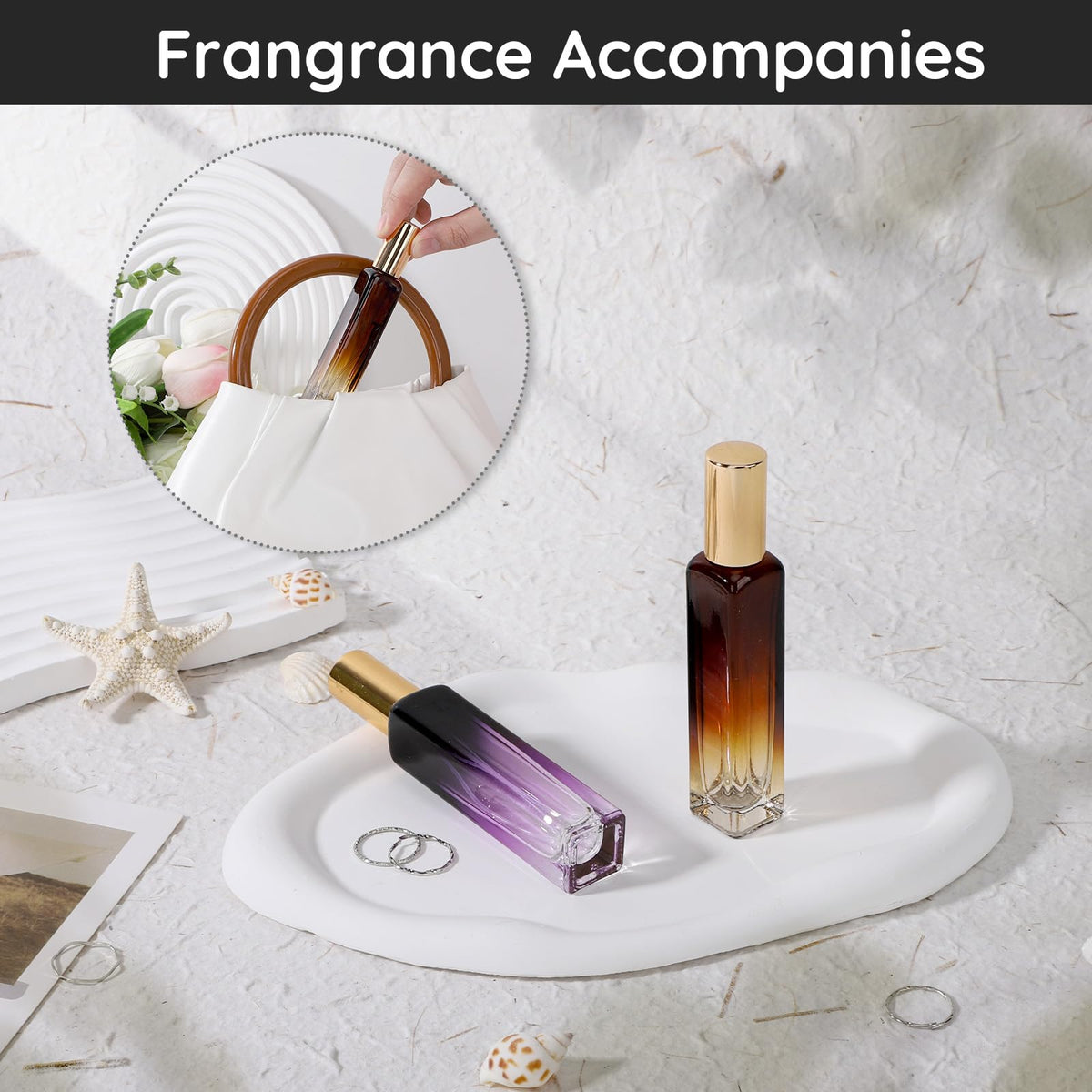 0.5oz 2pcs Empty Glass Perfume Atomizer Spray Bottles V21687
