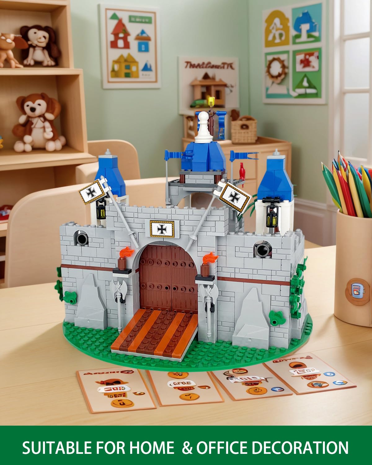 Medieval Knight Castle Building Blocks Set with 12 Knights Figures M865179