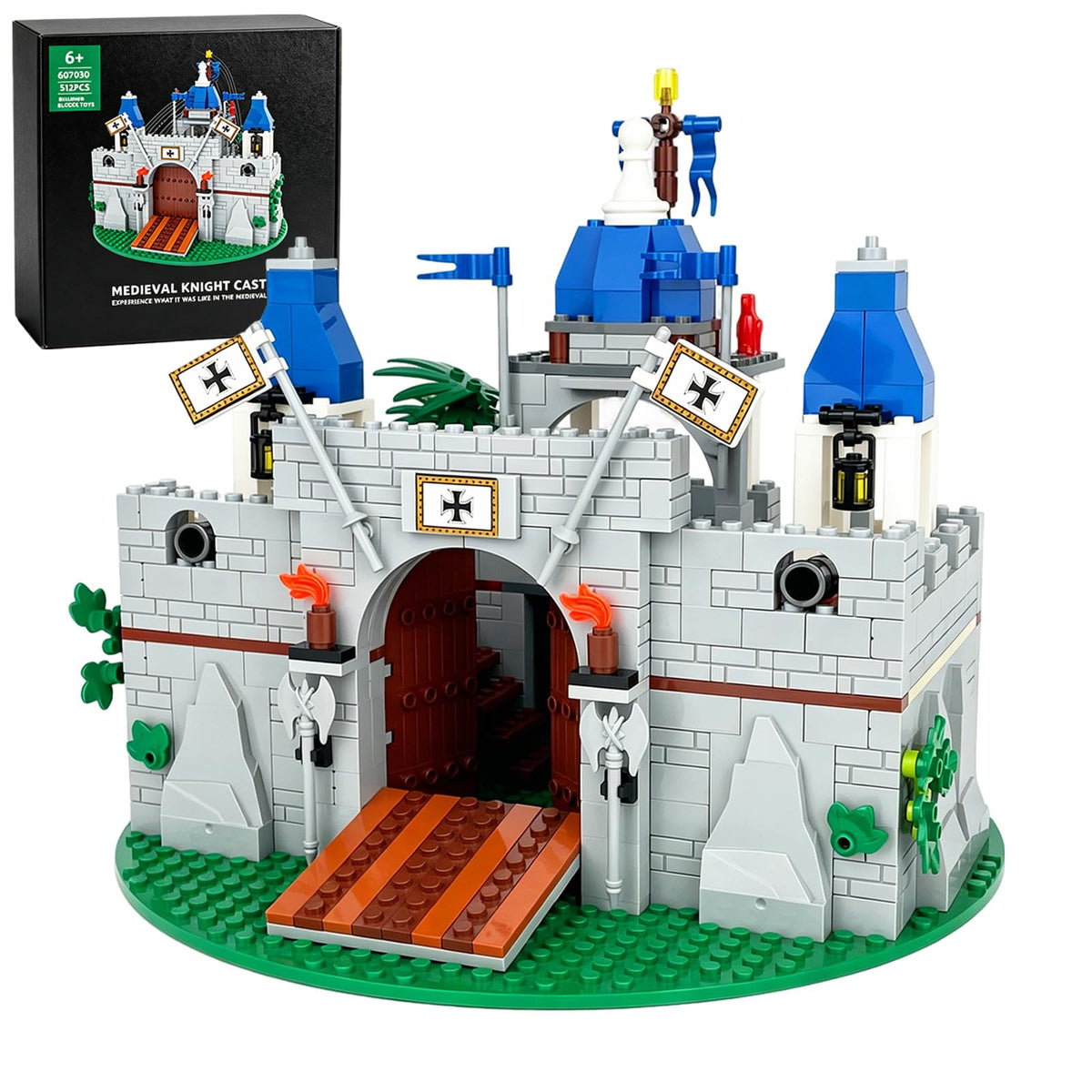 Medieval Knight Castle Building Blocks Set with 12 Knights Figures M865179