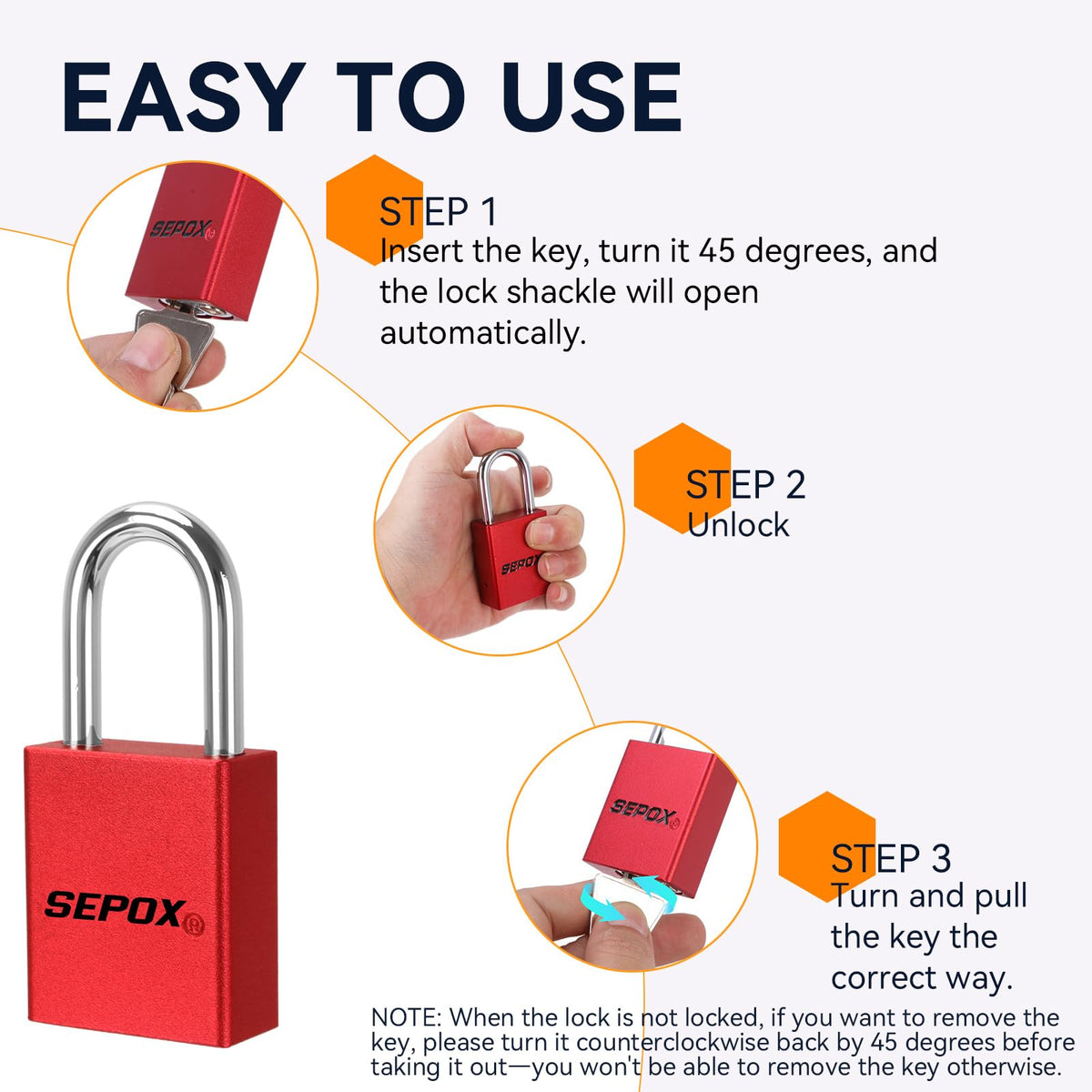 Red Aluminum Padlock Keyed Alike C42393