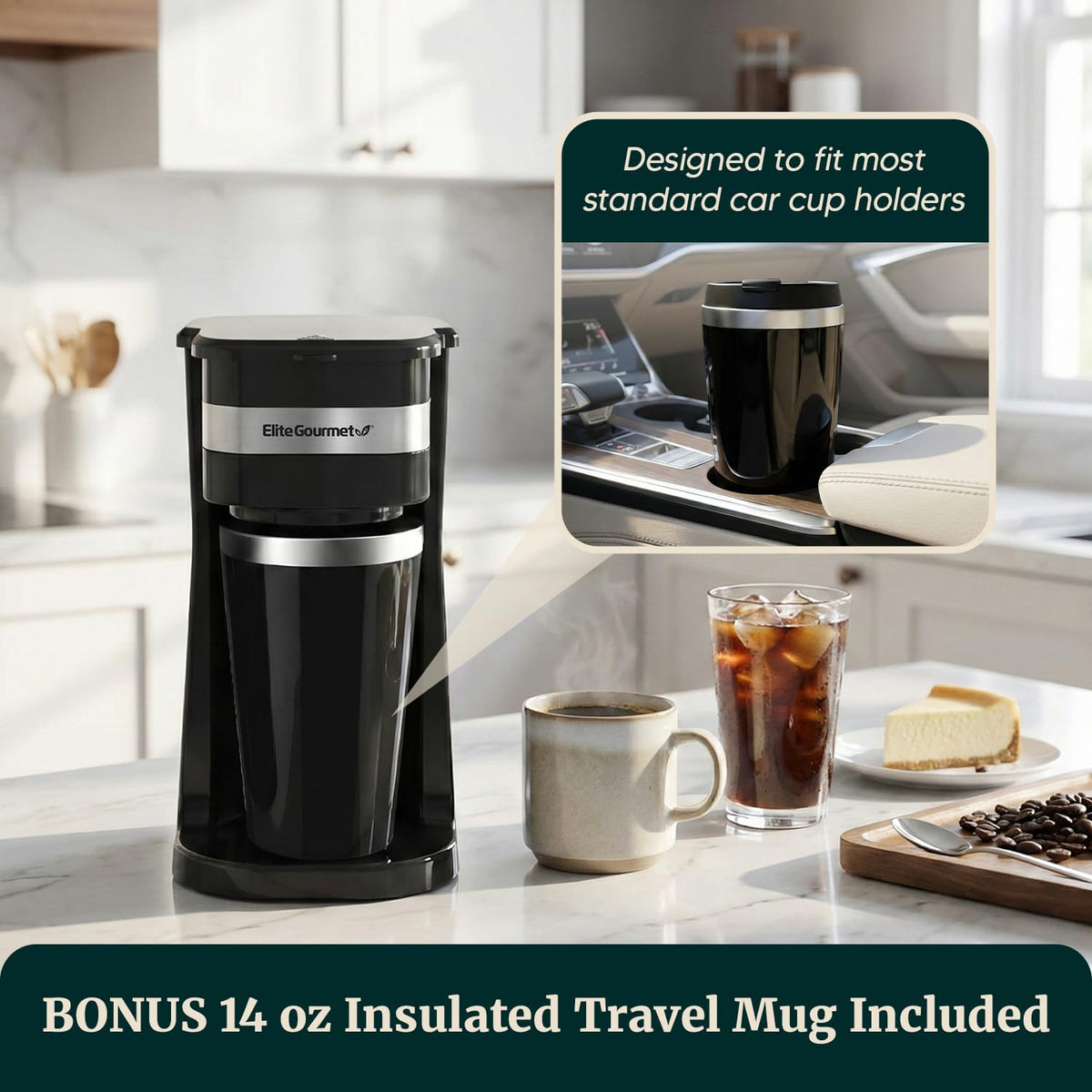 Black Single-Serve Compact Coffee Maker P191517