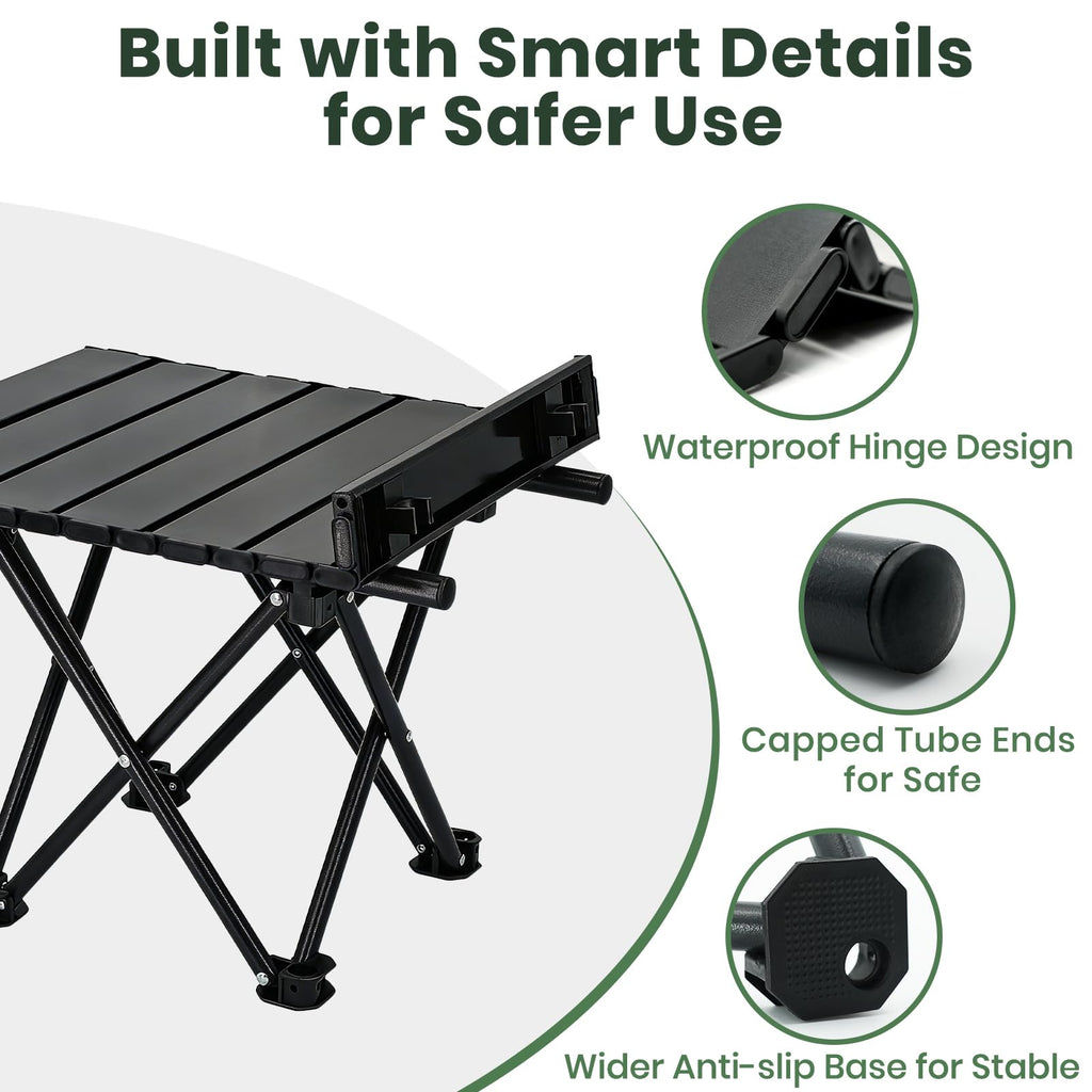 2 Pack Black Foldable Camping Table C8769
