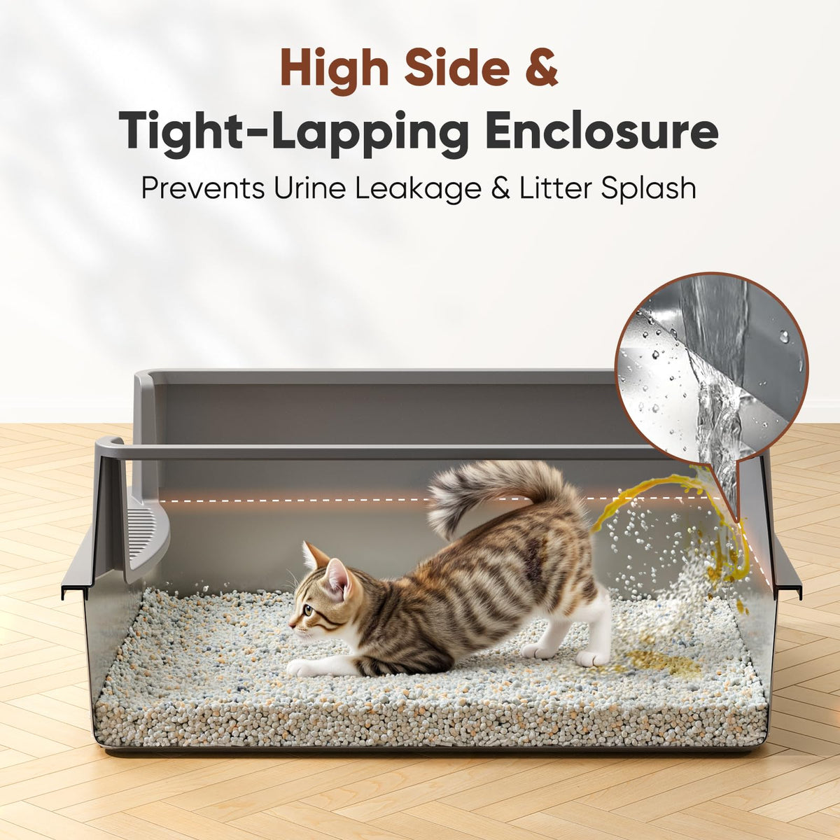 Extra Large Stainless Steel Litter Box with Lid N92967