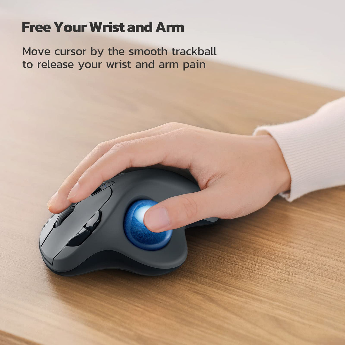 Wireless Ergonomic Thumb Control Trackball Mouse G830054