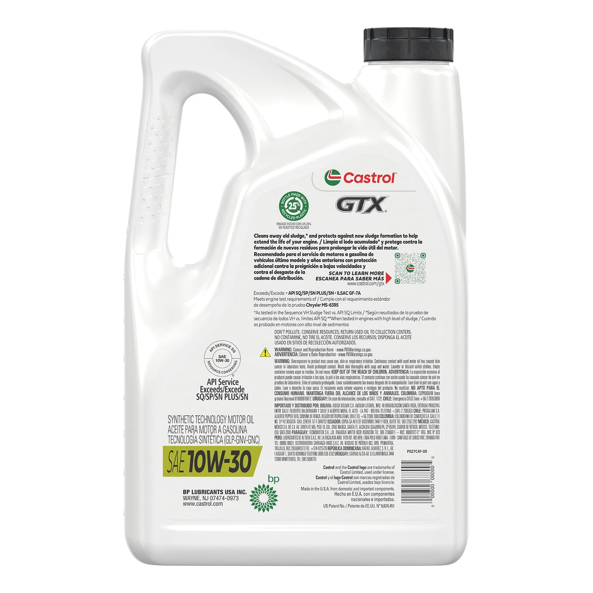 10W-30 Conventional Motor Oil, 5 Quarts U3095