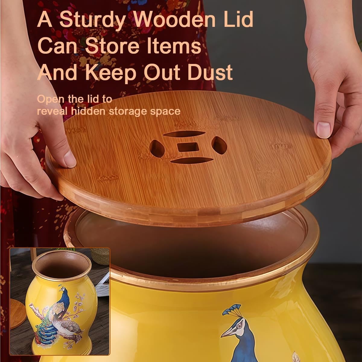 Ceramic Garden Stool Hand-Painted Drum Stool L526
