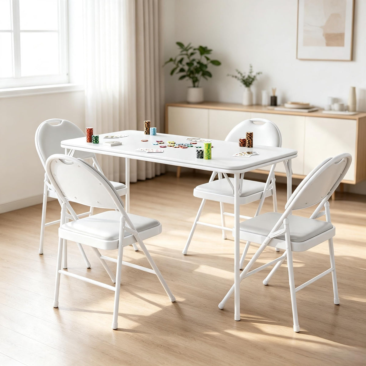4-Pack Padded Folding Chairs Grey T86909