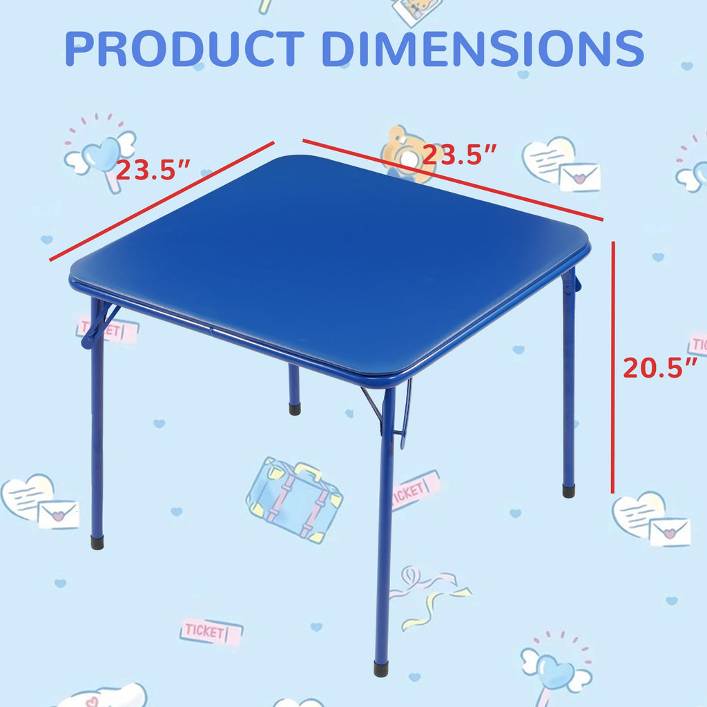 Kids Folding Square Table with Vinyl Padded Top, Blue I943388