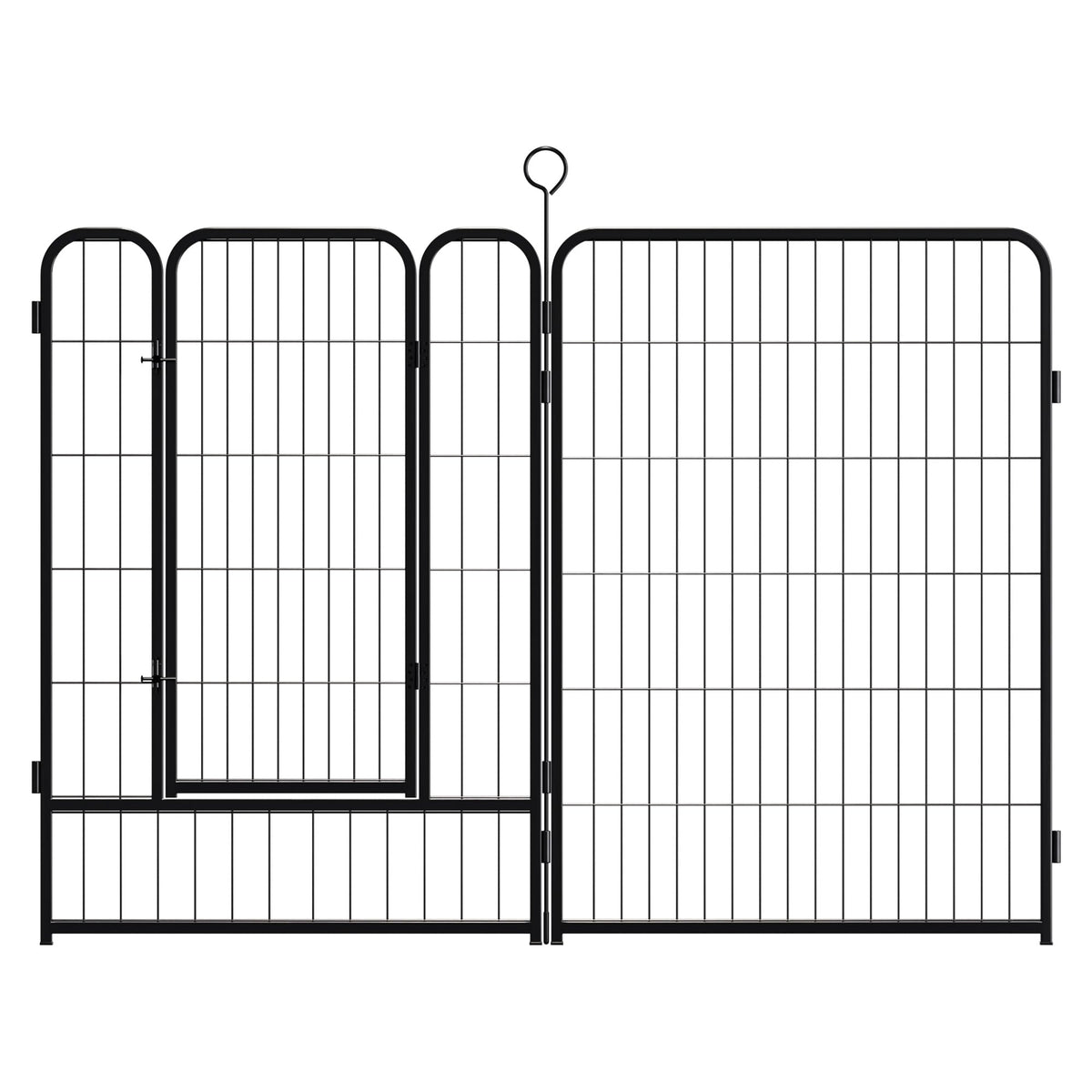40 Inch 16 Panel Metal Garden Fence with Self-Locking Gate Q991