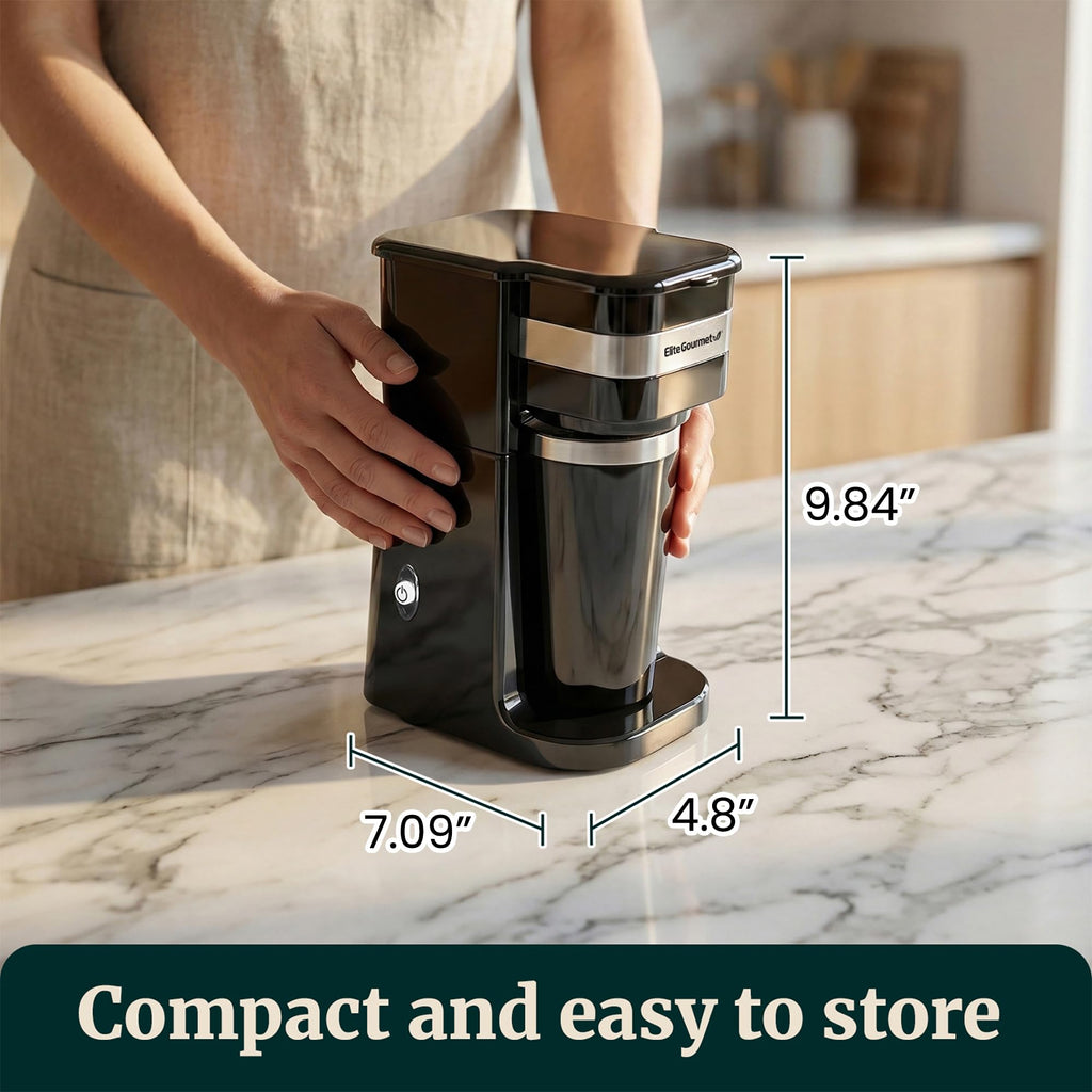 Black Single-Serve Compact Coffee Maker P191517