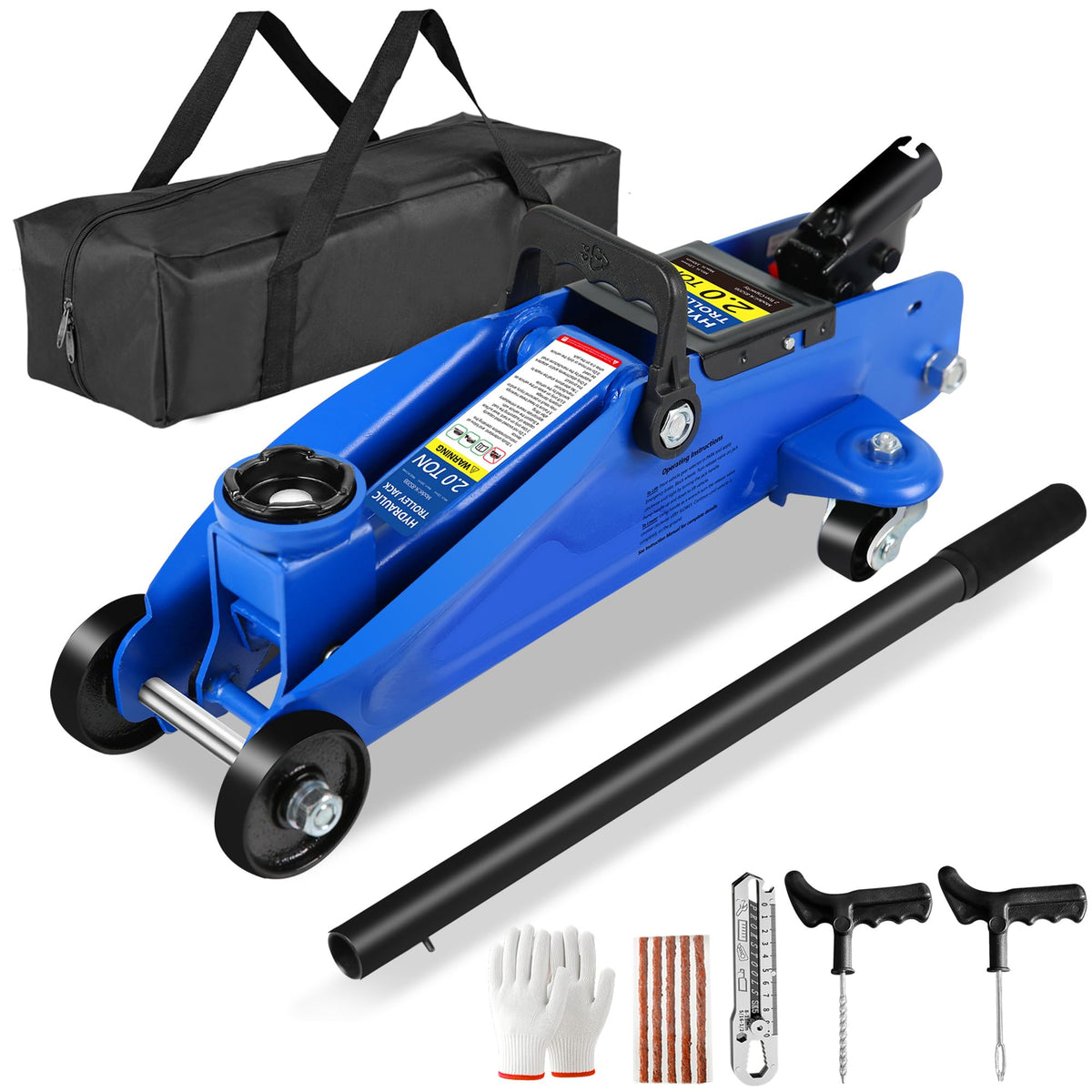 2 Ton Low Profile Floor Jack, 4000 lbs, Blue C262957