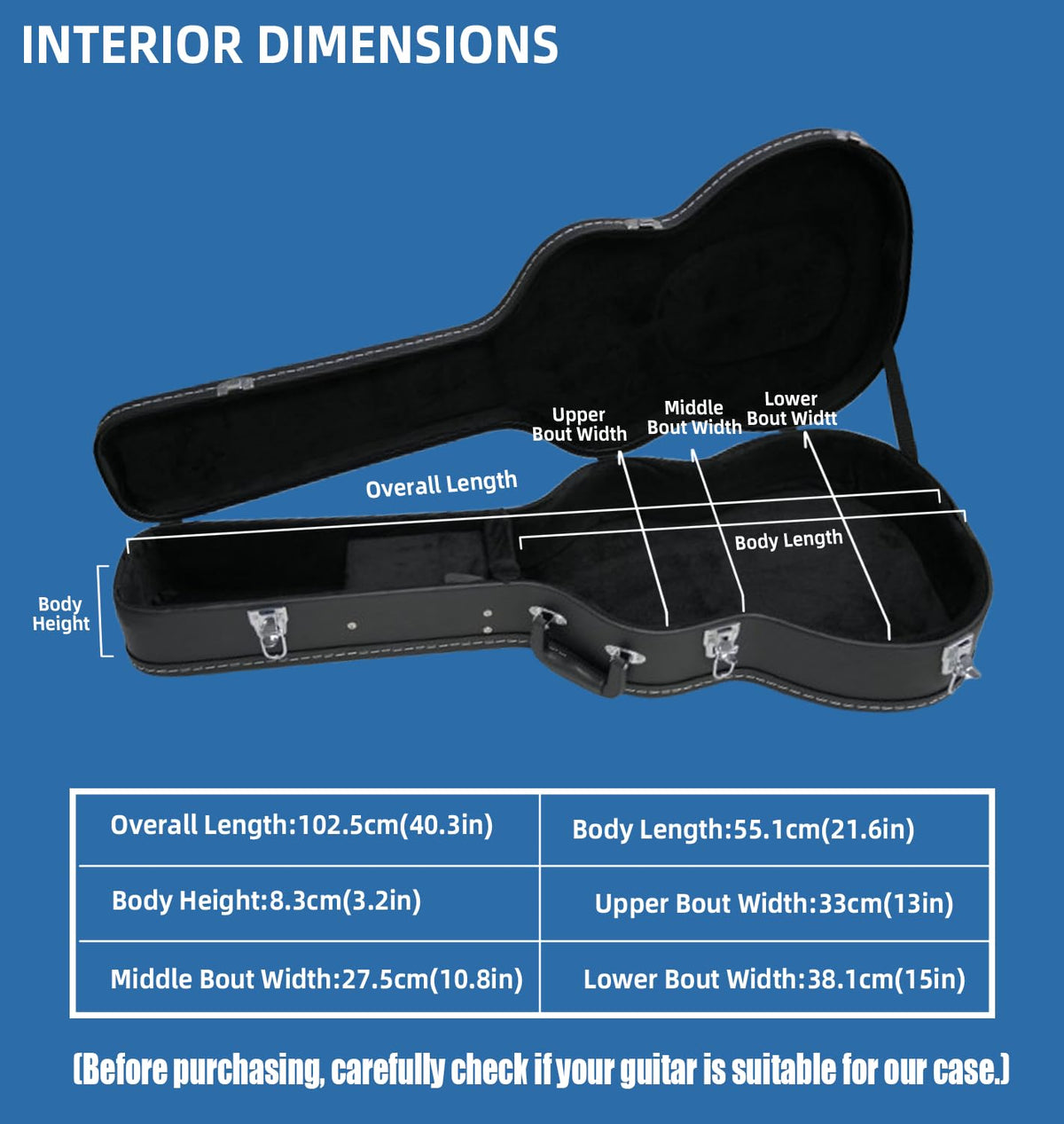 39inch Classical Guitar Case Black A563