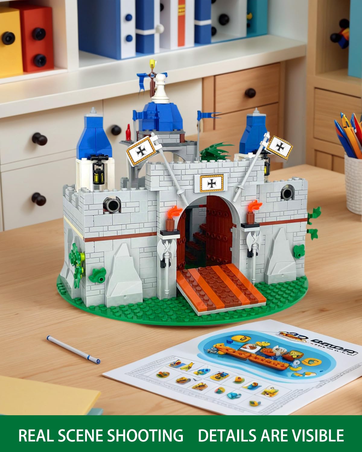 Medieval Knight Castle Building Blocks Set with 12 Knights Figures M865179