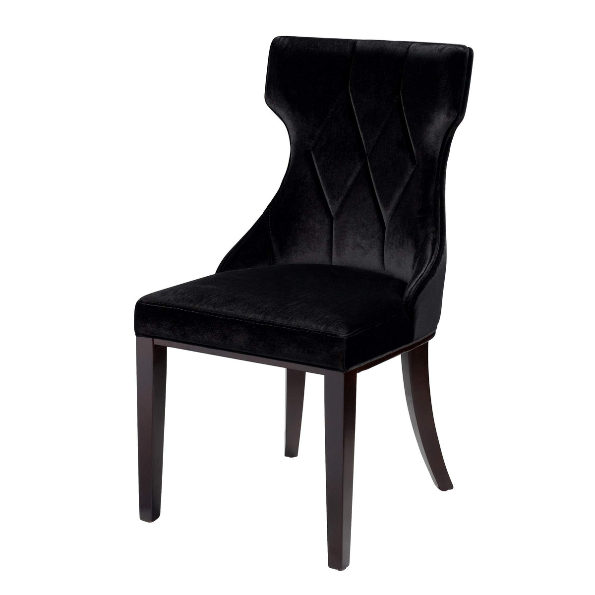 Black Upholstered Dining Chairs Set of 2 Beech Wood D594266