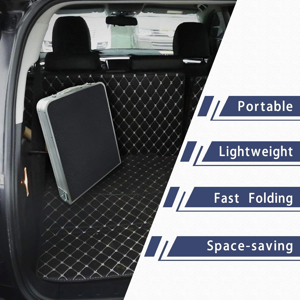 Folding Aluminum Camping Table with Storage Compartment U4437