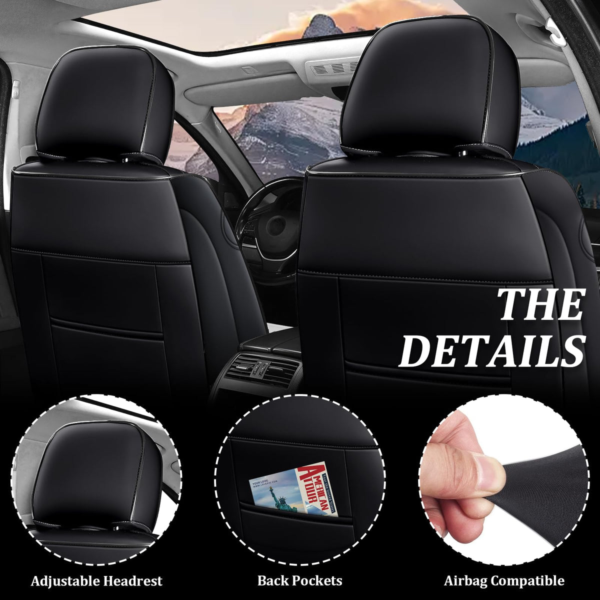 Waterproof Nappa Leather Full Set Car Seat Covers X271554