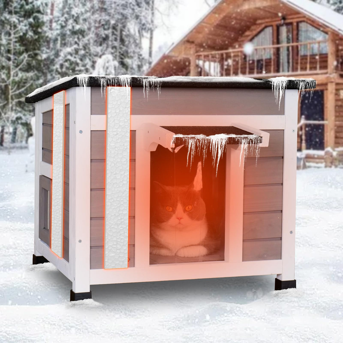 Insulated Weatherproof Outdoor Cat House I35418