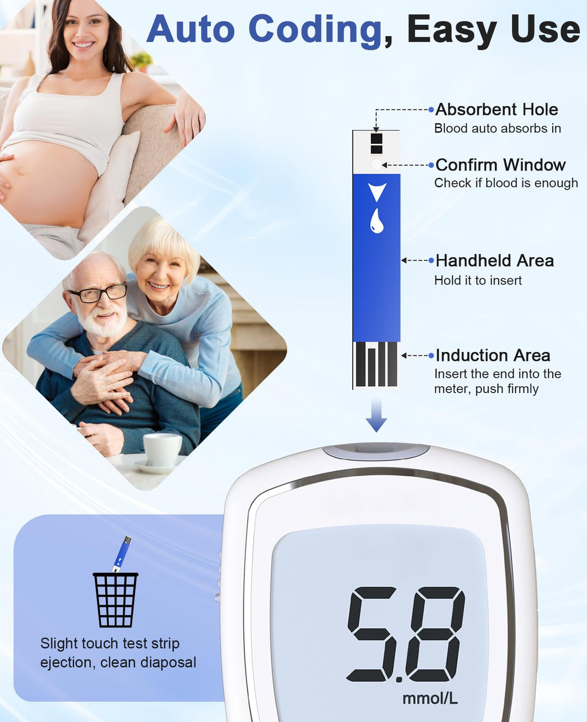 Blood Glucose Test Strips, 100 Lancets K945620