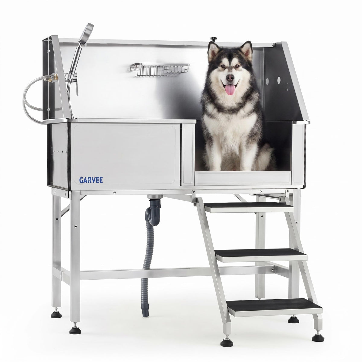 46 Inch Dog Washing Station with Walk-in Stair E485