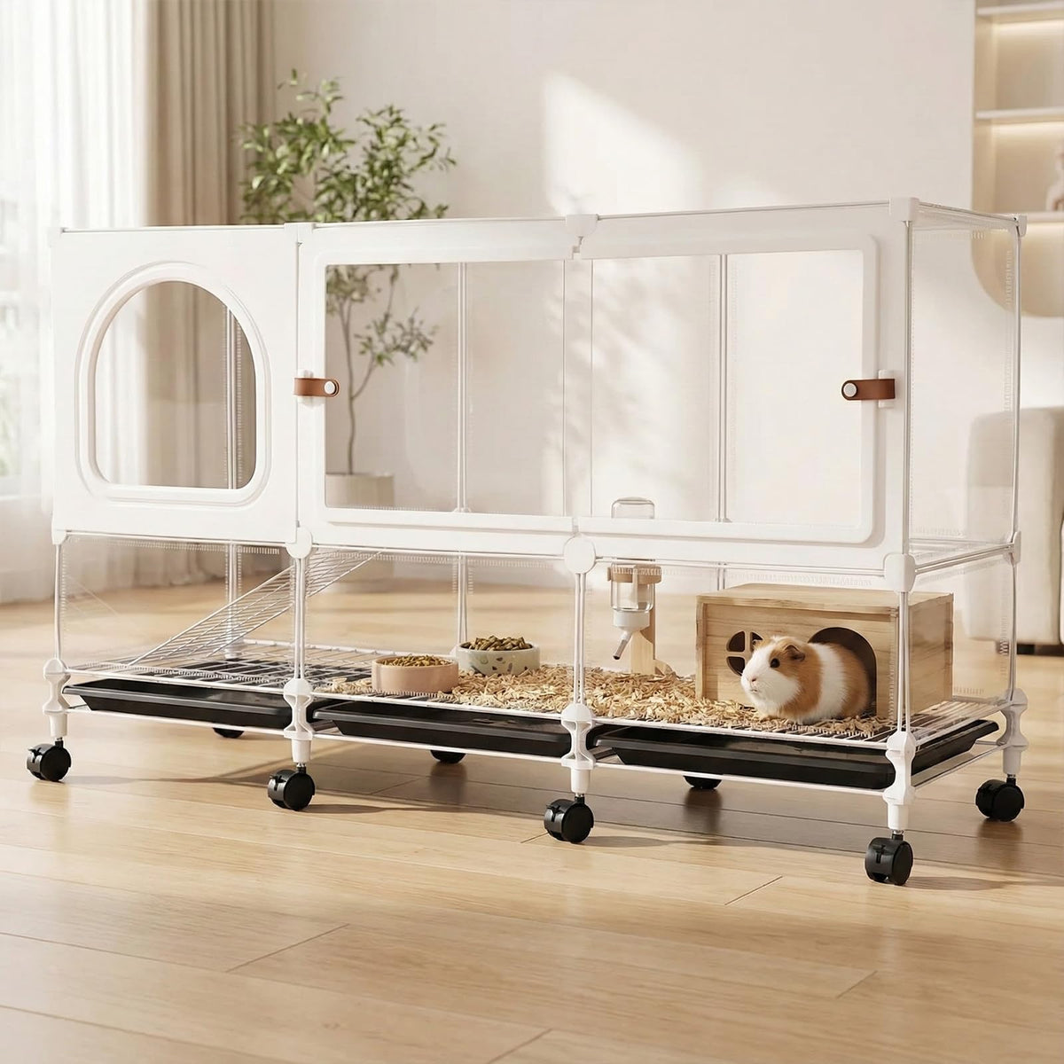 2-Tier Pet House Cage with Pull Out Tray Q29805