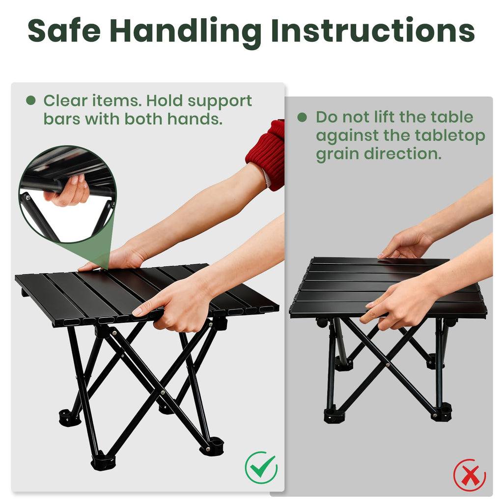 2 Pack Black Foldable Camping Table C8769